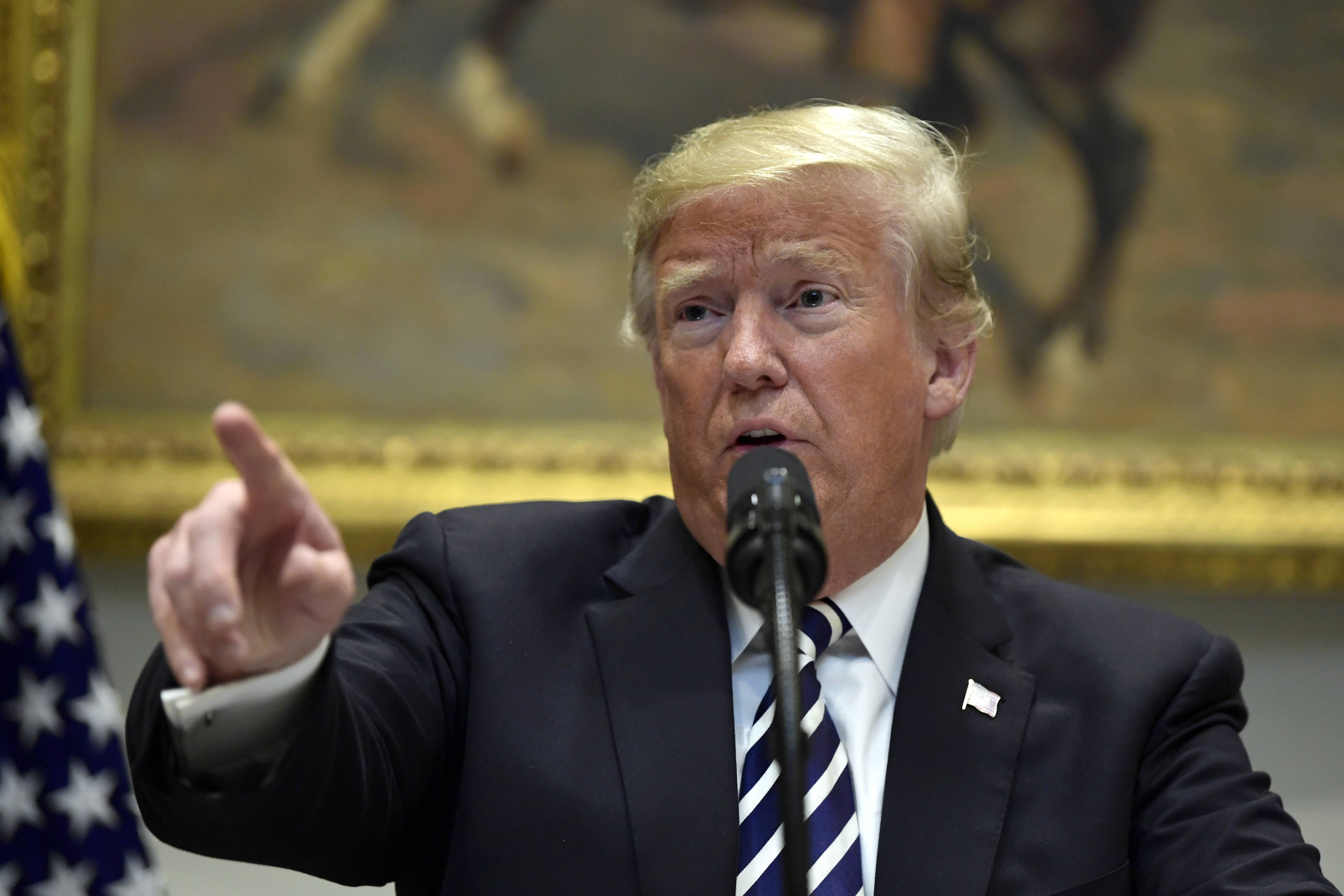President Donald Trump talks about immigration and border security from the Roosevelt Room of the White House in Washington, Thursday, Nov. 1, 2018. (AP Photo/Susan Walsh)