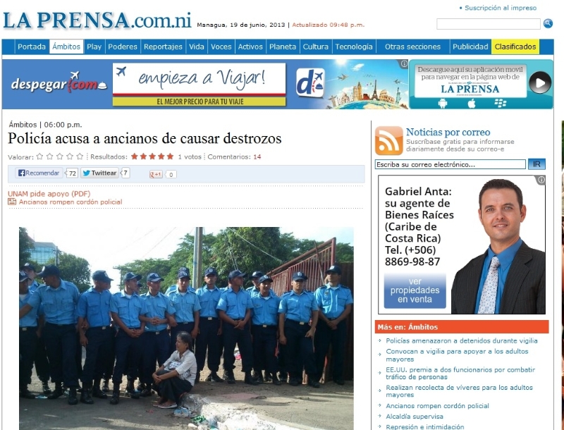 Medios nicaragüenses afirman que de momento no hay detenidos. | WWW.LAPRENSA.COM.N