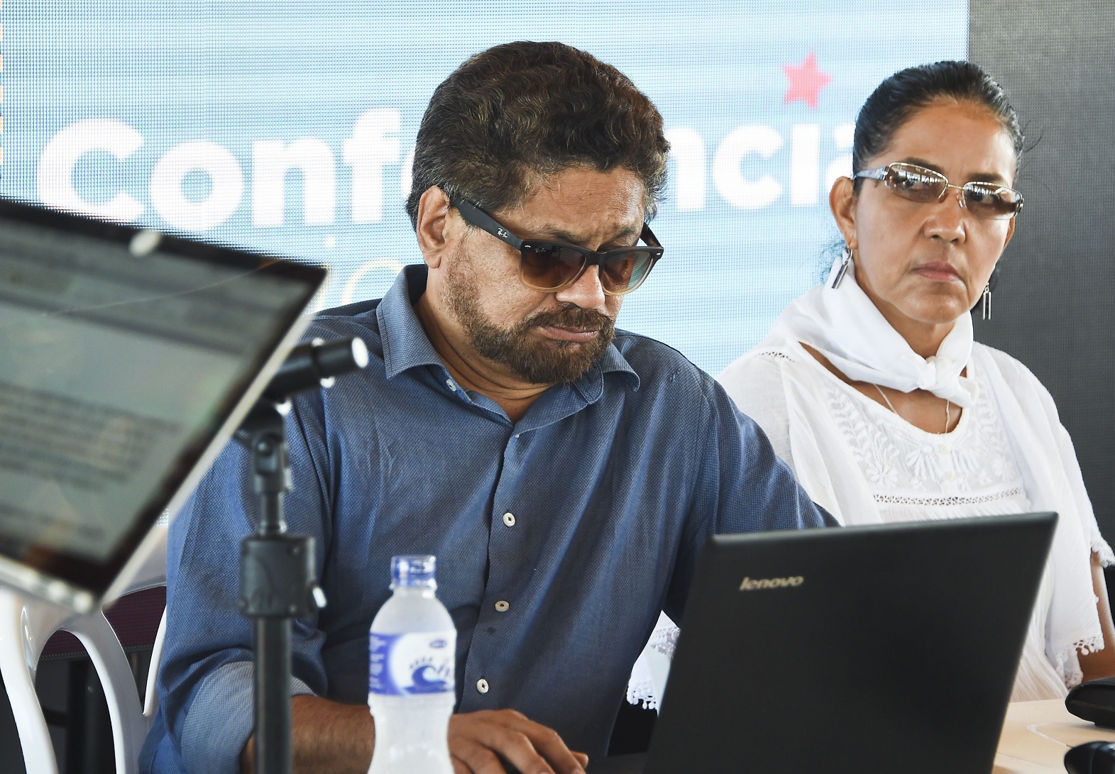 Iván Márquez durante su participación en la Décima Conferencia Nacional de als FARC en los Llanos del Yarí, departamento de Caquetá.