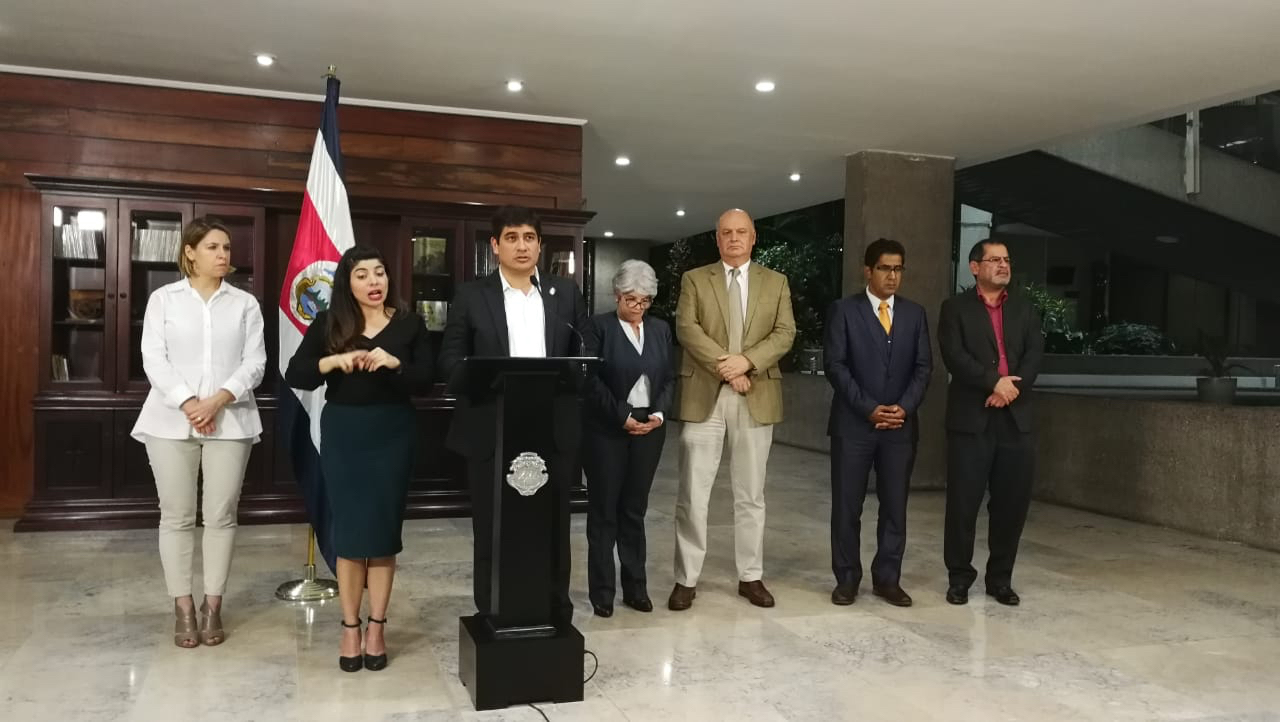 23/11/2018. Declaración del Presidente Carlos Alvarado tras el fallo de la Sala Constitucional o Sala IV sobre la aprobación del Plan Fiscal. Foto Sofía Chinchilla