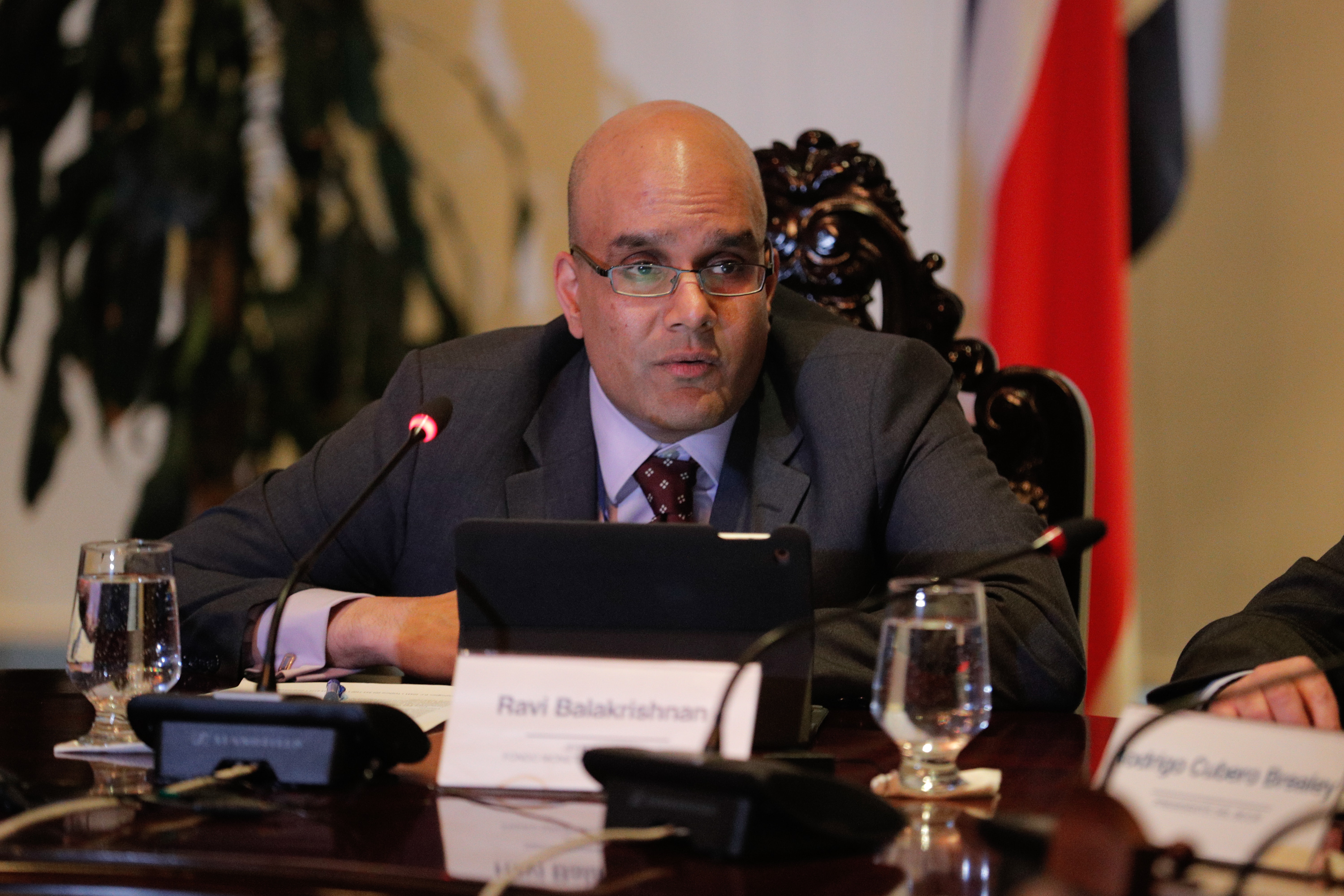 25/2/2019. San Jose. Banco Central. Conferencia de prensa del FMI. En la foto aparece Ravi Balakrishnan, jefe mision FMI. Foto Jeffrey Zamora
