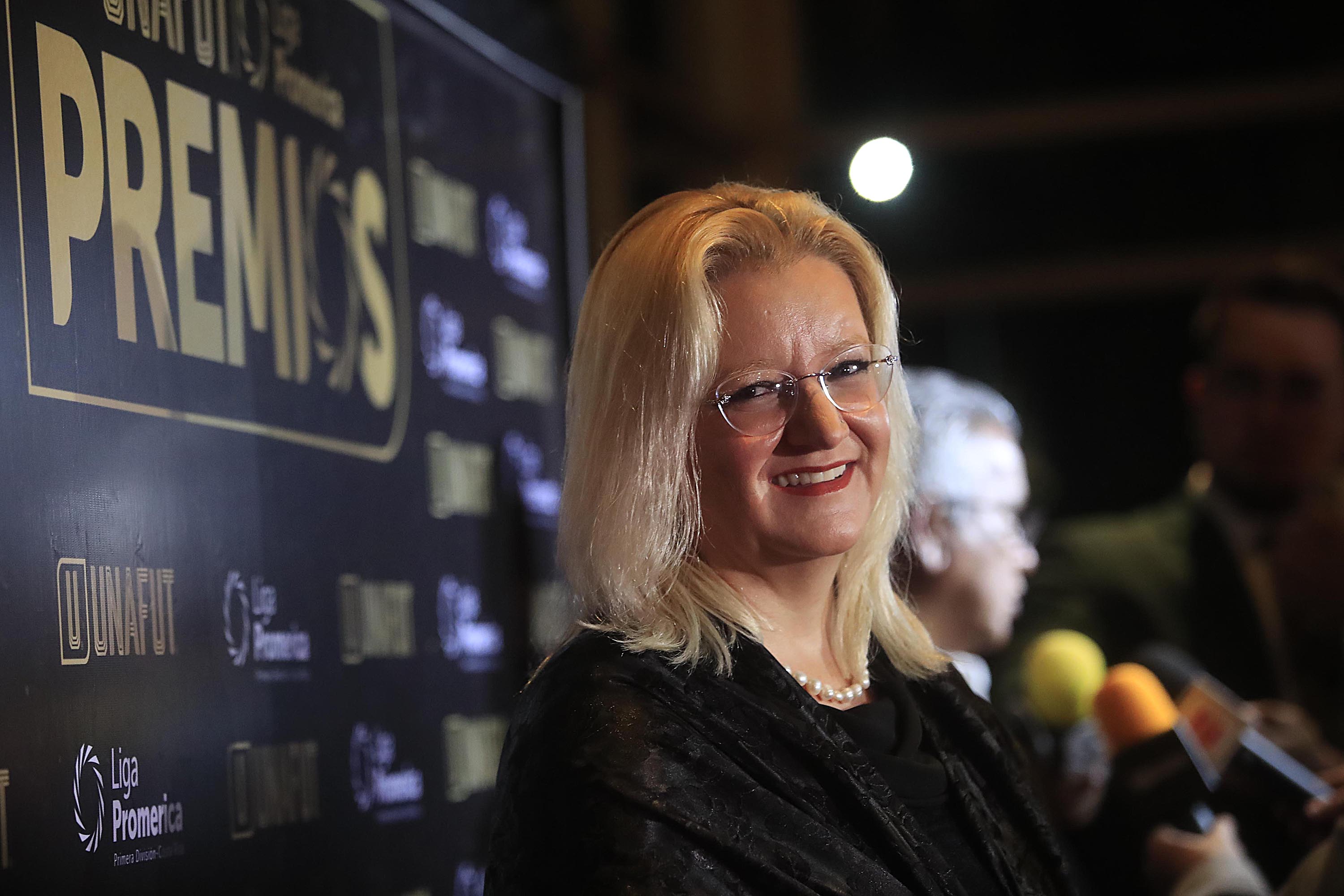 08/06/2023 Hotel Double Tree Hilton Cariari. Gala de los premios de Unafut, el reconocimiento a los mejores de la Temporada 2022-2023. Vicky Ross, presdenta de Unafut.