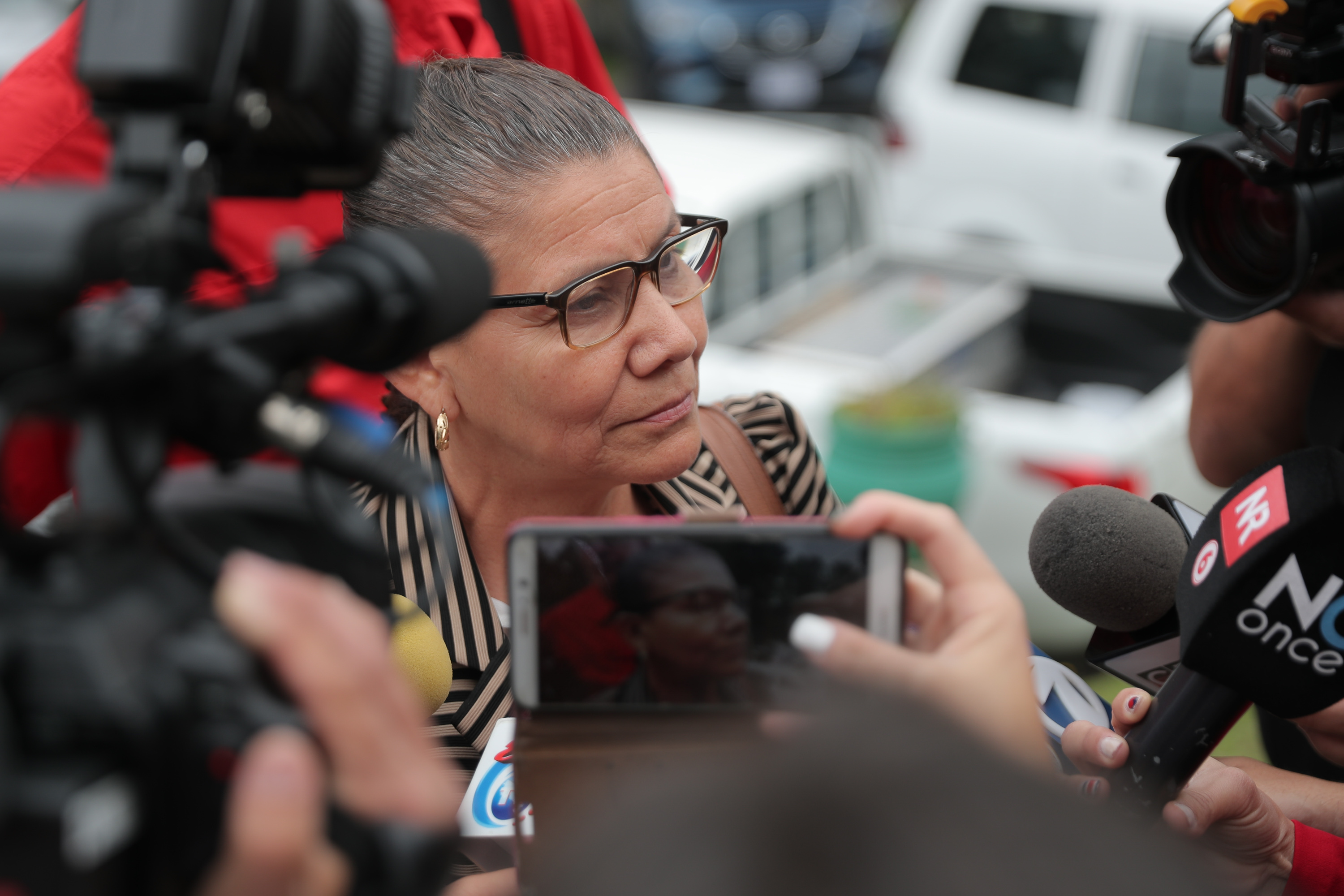 20/9/2018. Tres Rios, Escuela Social Juan XXIII. Segunda reunion entre sindicatos y el gobierno por la reforma fiscal. En la foto la presidenta de APSE, Mélida Cedeño. Foto Jeffrey Zamora