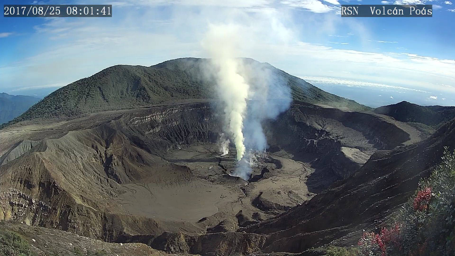 20/09/2017. Volcán Poás, foto de la Red Sismológica Nacional RSN.