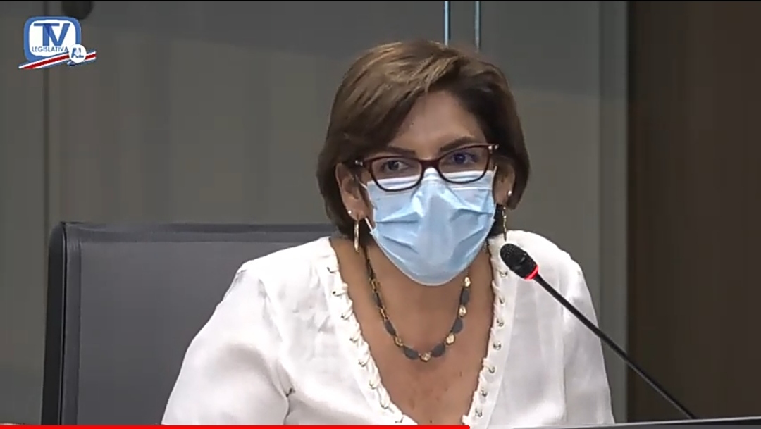 Roxana Segura durante la comparecencia de este jueves ante la Comisión de Ingreso y Gasto Público.