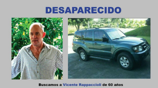 Las sobrinas de Rappaccioli publicaron un afiche en el que pidieron ayuda para encontrar a su tío.
