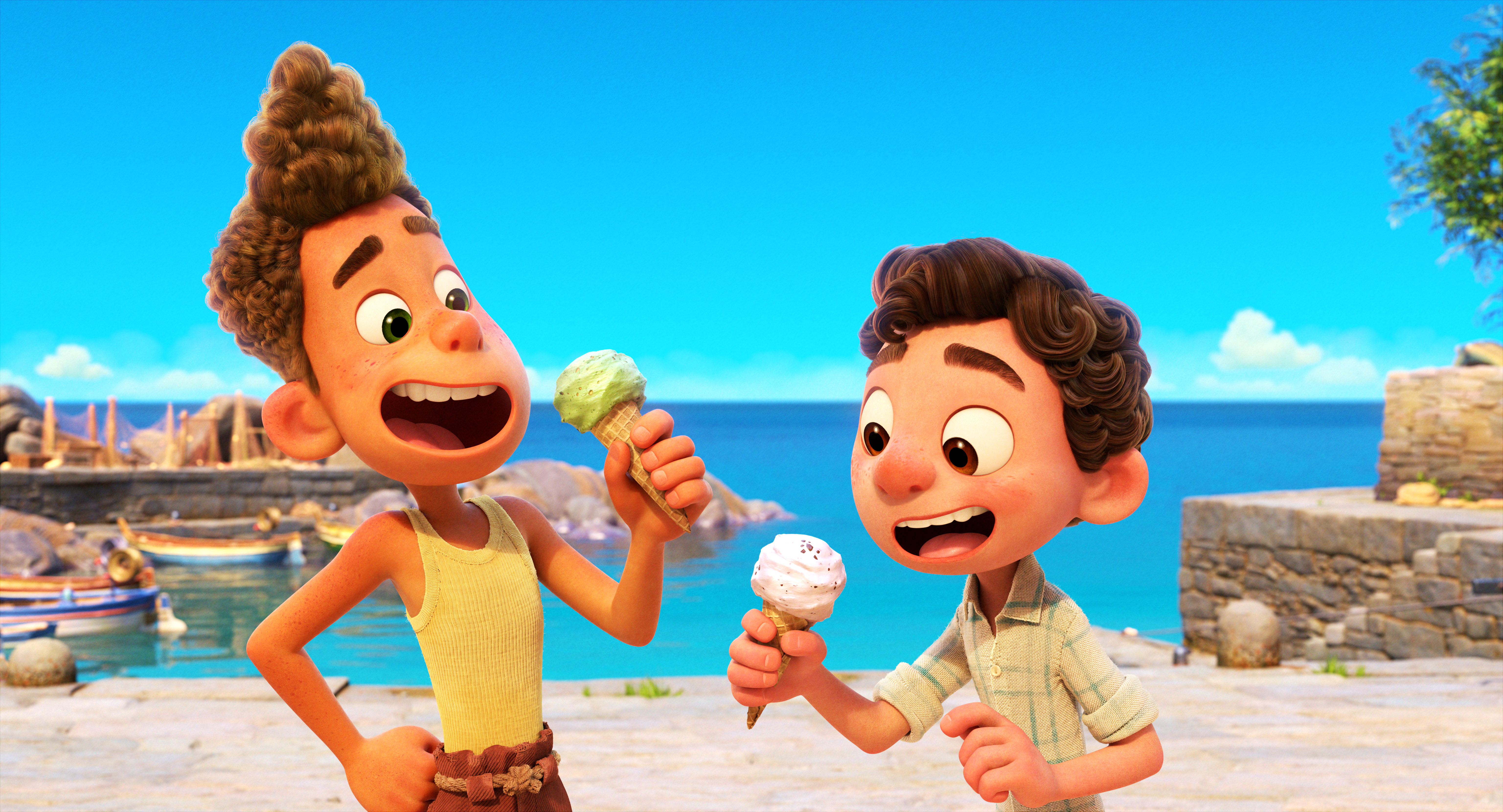 Set in a beautiful seaside town on the Italian Riviera, Disney and Pixar’s “Luca” is a coming-of-age story about a boy and his newfound best friend experiencing an unforgettable summer filled with gelato, pasta and endless scooter rides. But their fun is threatened by a secret: they are sea monsters from another world. “Luca” is directed by Enrico Casarosa (“La Luna”) and produced by Andrea Warren (“Lava,” “Cars 3”). © 2020 Disney/Pixar. All Rights Reserved.