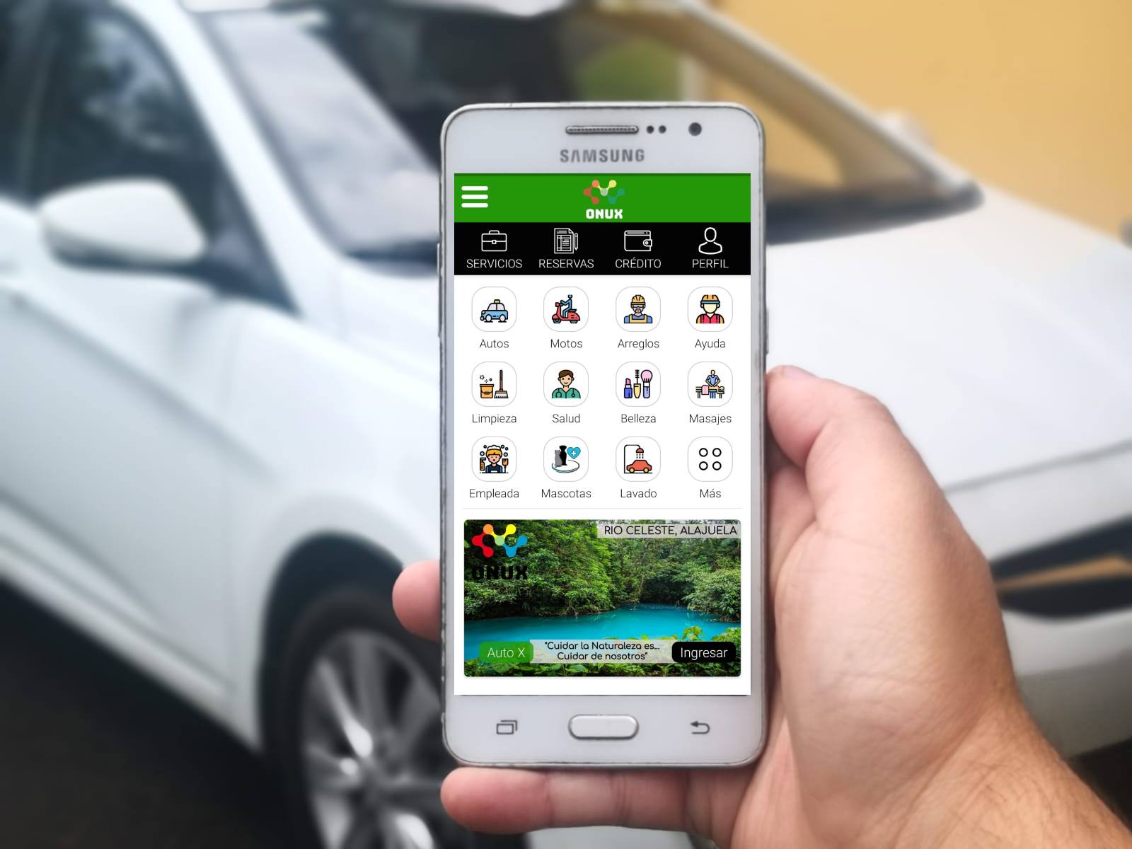 Onux es una app costarricense que ofrece diferentes tipos de servicios que van desde el transporte de personas hasta medicina, derecho y contabilidad. Fotografía: Cortesía de Onux.