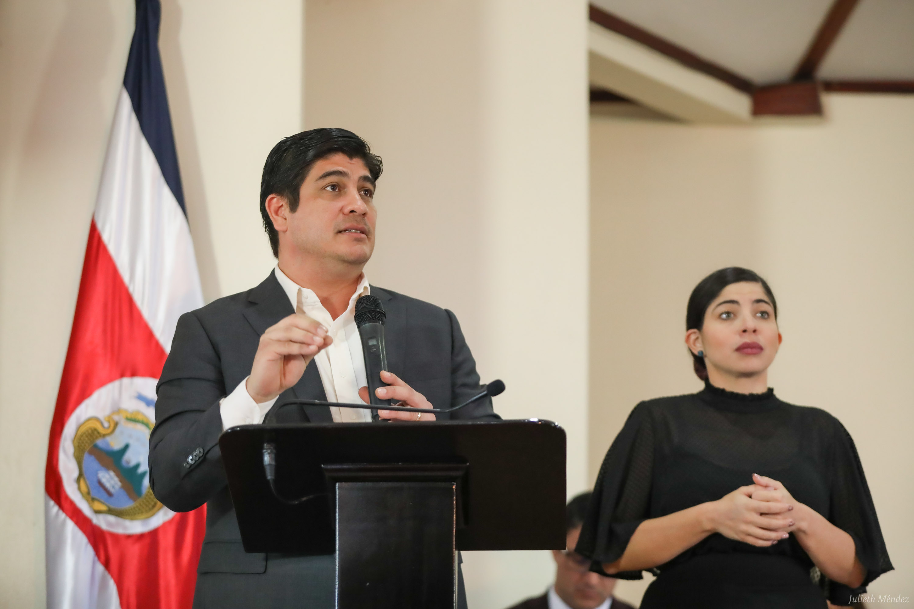 18/03/2020. Conferencia de prensa en Casa Presidencial en relación al coronavirus covid-19, en la foto el Presidente Carlos Alvarado. Foto Presidencia