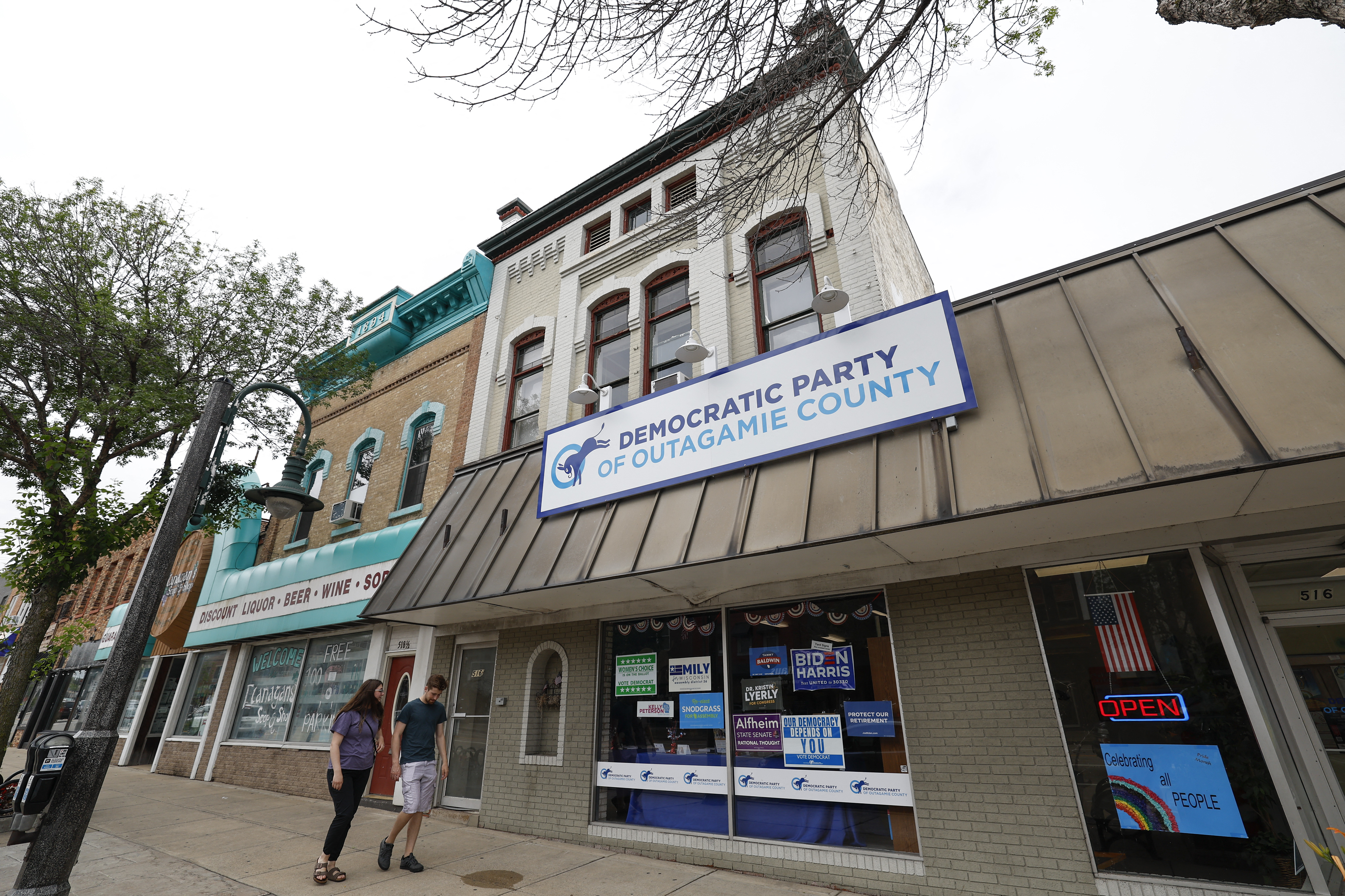 La oficina del Partido Demócrata del condado de Outagamie en Appleton, Wisconsin, uno de los estados clave en las elecciones de Estados Unidos.