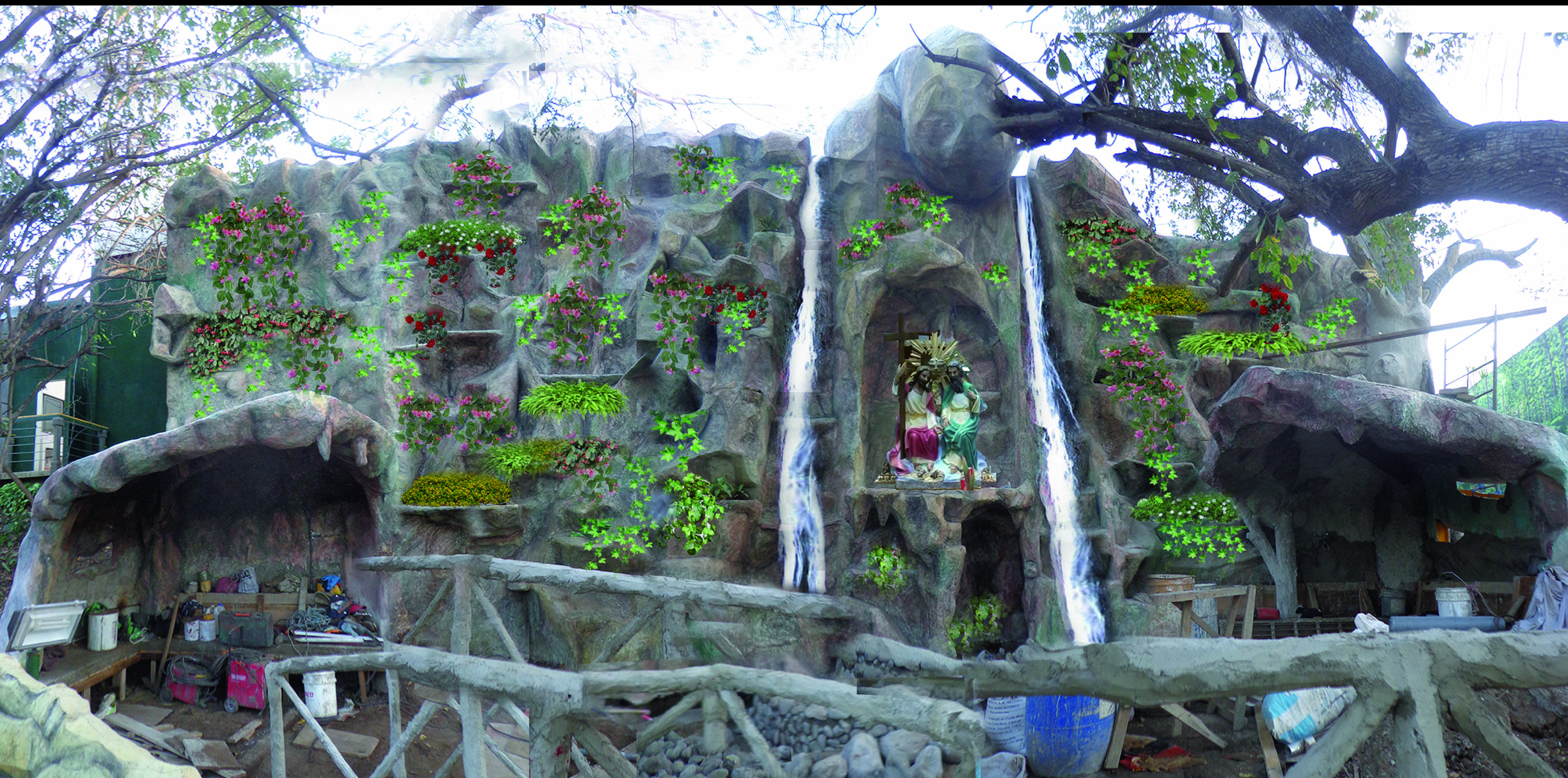 El jardín se localiza en una residencia en Managua, Nicaragua.