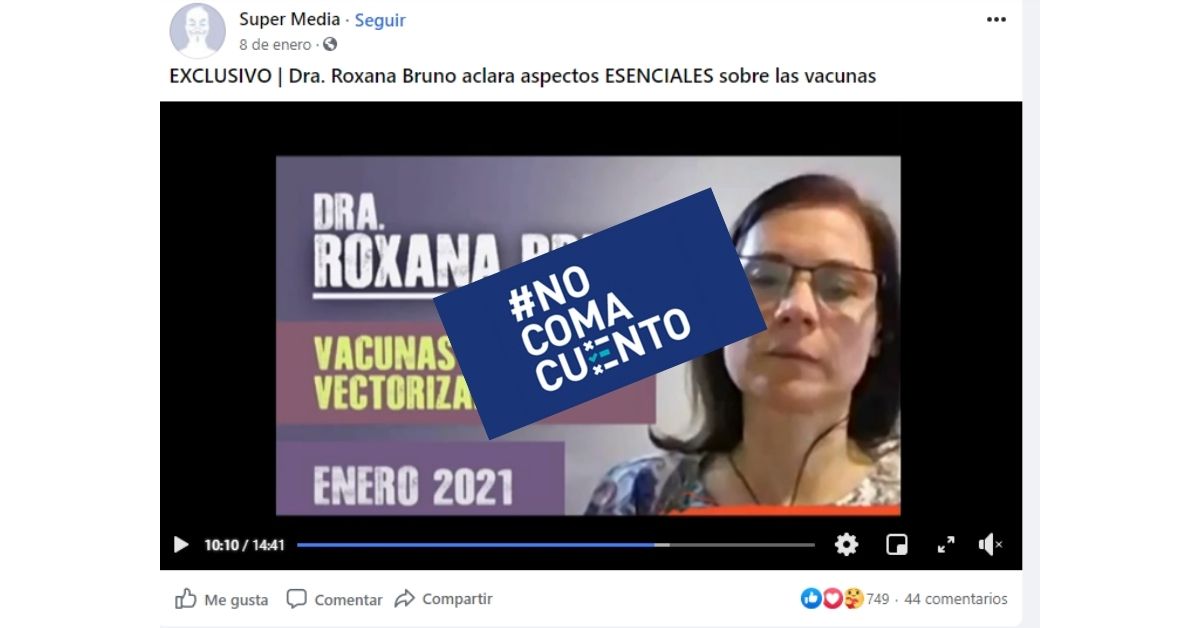La mujer utiliza una cifra de letalidad que no puede aplicarse de manera generalizada a todo el mundo. Además, hace creer que las vacunas contra la covid-19 han causado una gran cantidad de reacciones adversas graves, cuando, en la mayoría de los casos, los pacientes reportan incomodidades leves.