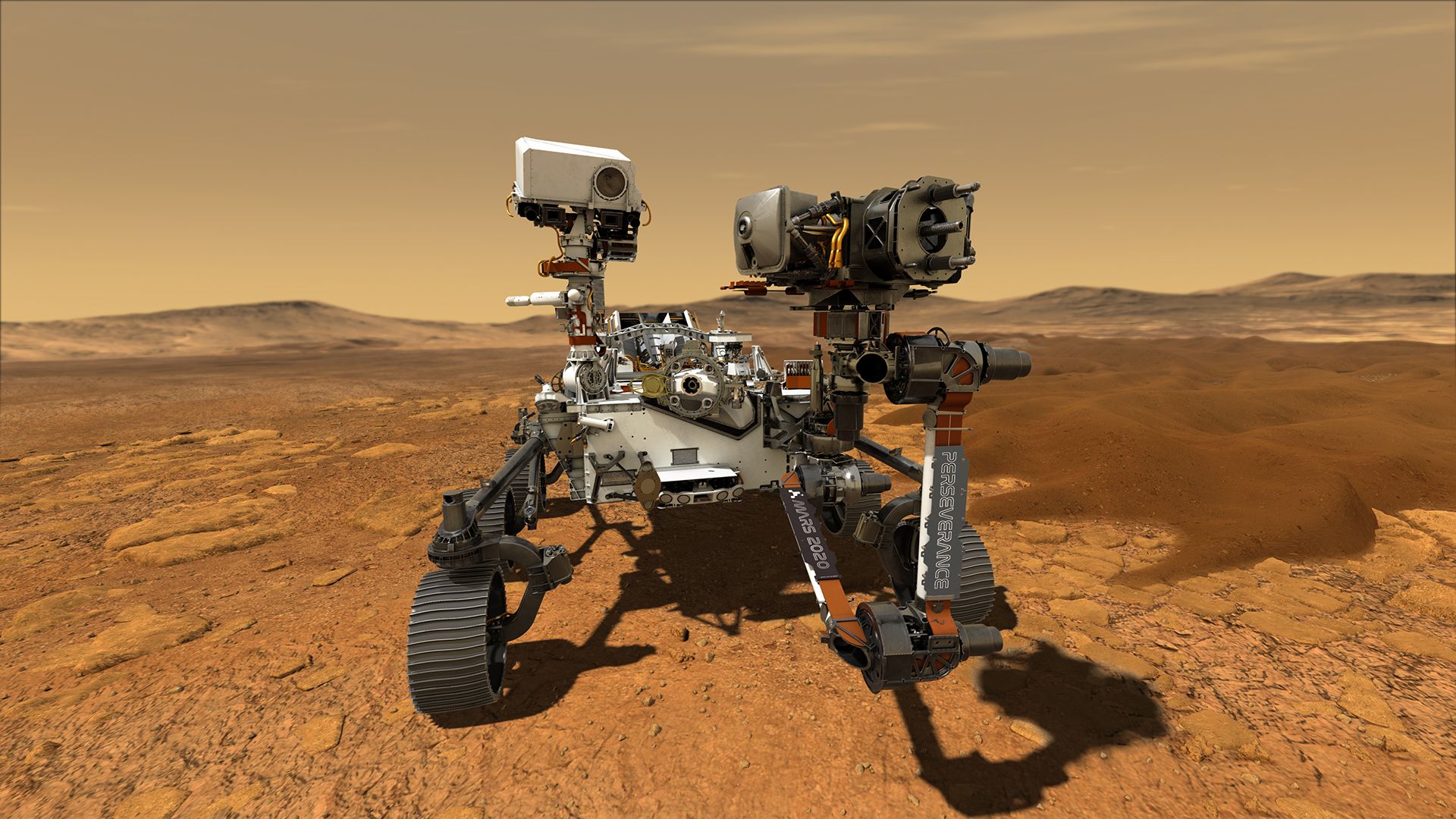 (FILES) This handout file illustration obtained on March 5, 2020 courtesy of NASA shows the Mars rover Perseverence. - NASA on March 5, 2020 announced the name of its next Mars rover: Perseverance.
It will be the fifth exploratory vehicle on the Red Planet following in the tire tracks of the similarly augustly titled Sojourner, Spirit, Opportunity, and Curiosity.
The name was announced at an event at Lake Braddock Secondary School in Burke, Virginia, to congratulate the seventh grade student who picked it, Alex Mather.
"Alex's entry captured the spirit of exploration," said Thomas Zurbuchen, associate administrator of the Science Mission Directorate.
"Like every exploration mission before, our rover is going to face challenges, and it's going to make amazing discoveries."
Like its forebears, Perserverance was named by school-age children in nationwide contests -- starting from Sojourner in 1997 to the Spirit and Opportunity rovers, which landed on Mars in 2004, to Curiosity, which has been exploring Mars since 2012. (Photo by Handout / NASA / AFP) / RESTRICTED TO EDITORIAL USE - MANDATORY CREDIT "AFP PHOTO / NASA" - NO MARKETING - NO ADVERTISING CAMPAIGNS - DISTRIBUTED AS A SERVICE TO CLIENTS