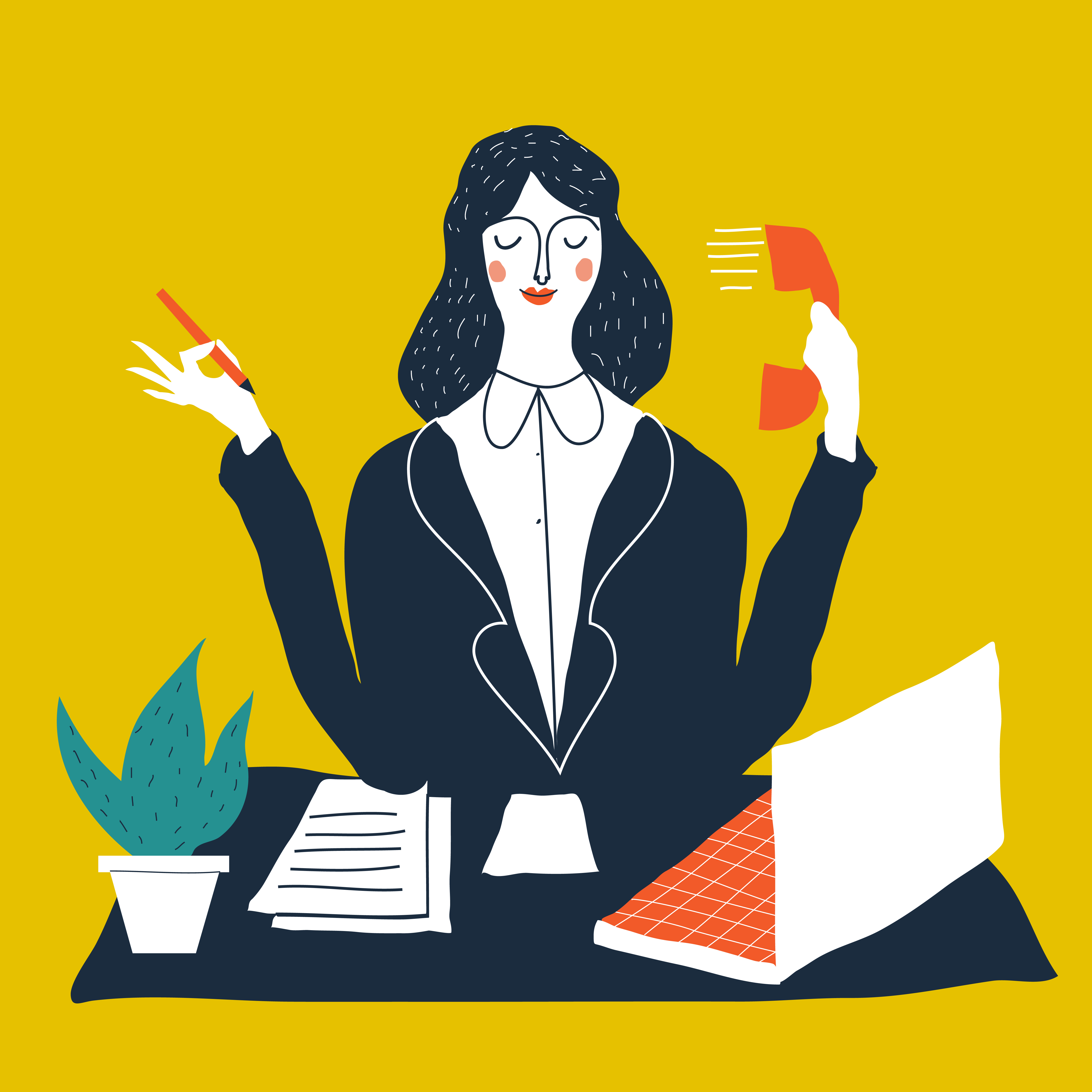Mujer realizando múltiples tares como representación de los roles sociales impuestos a la población femenina.