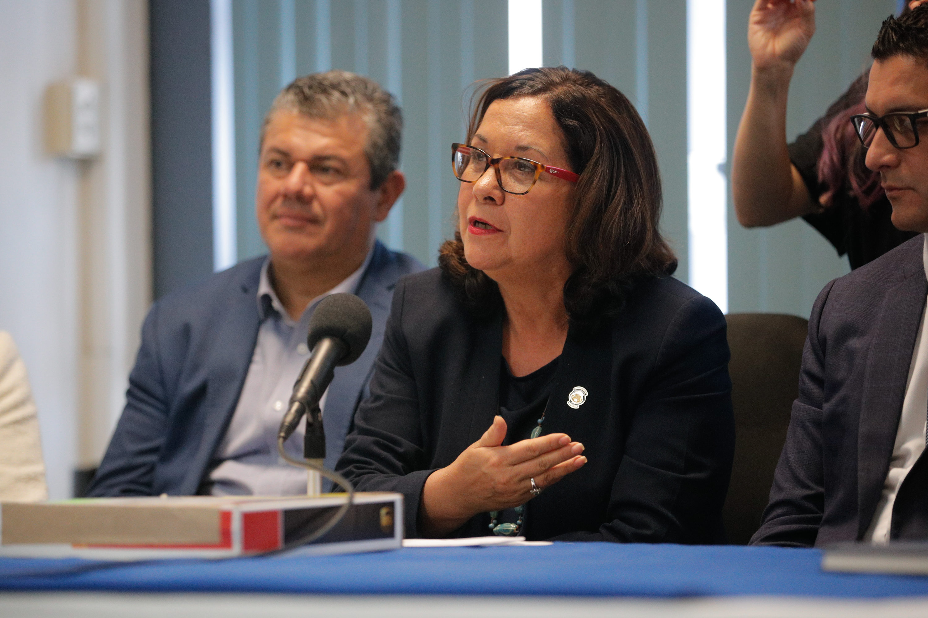 6/3/2020. San José. Ministerio de Salud. Conferencia de prensa Coronavirus. Primer caso confirmado en el país. En la foto aparece la ministra de Educación, Giselle Cruz. Foto Jeffrey Zamora