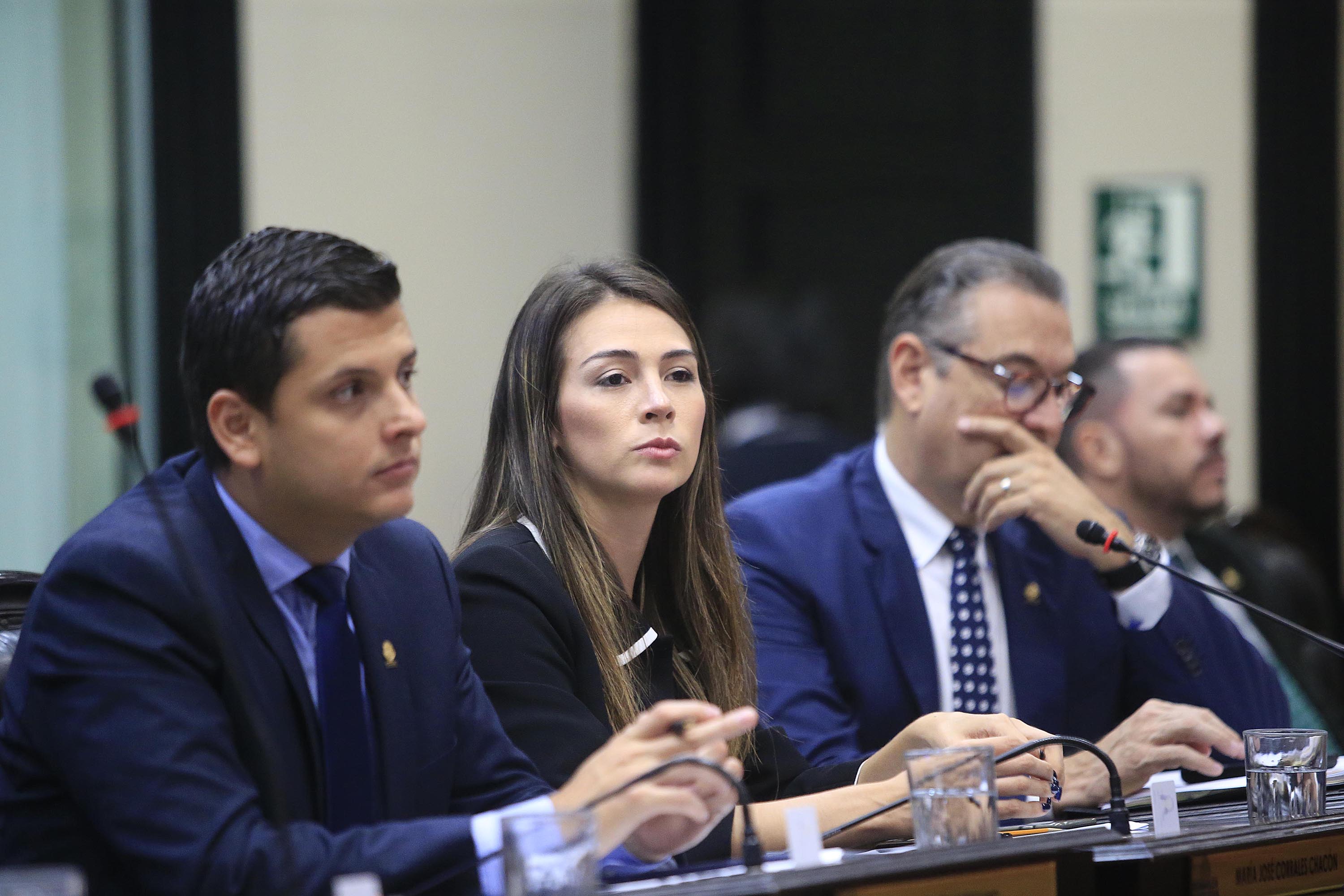 03/06/2019 Asamblea Legislativa. Plenario Legislativo. Diputados Daniel Ulate; María José Corrales y Roberto Thompson. Foto: Rafael Pacheco