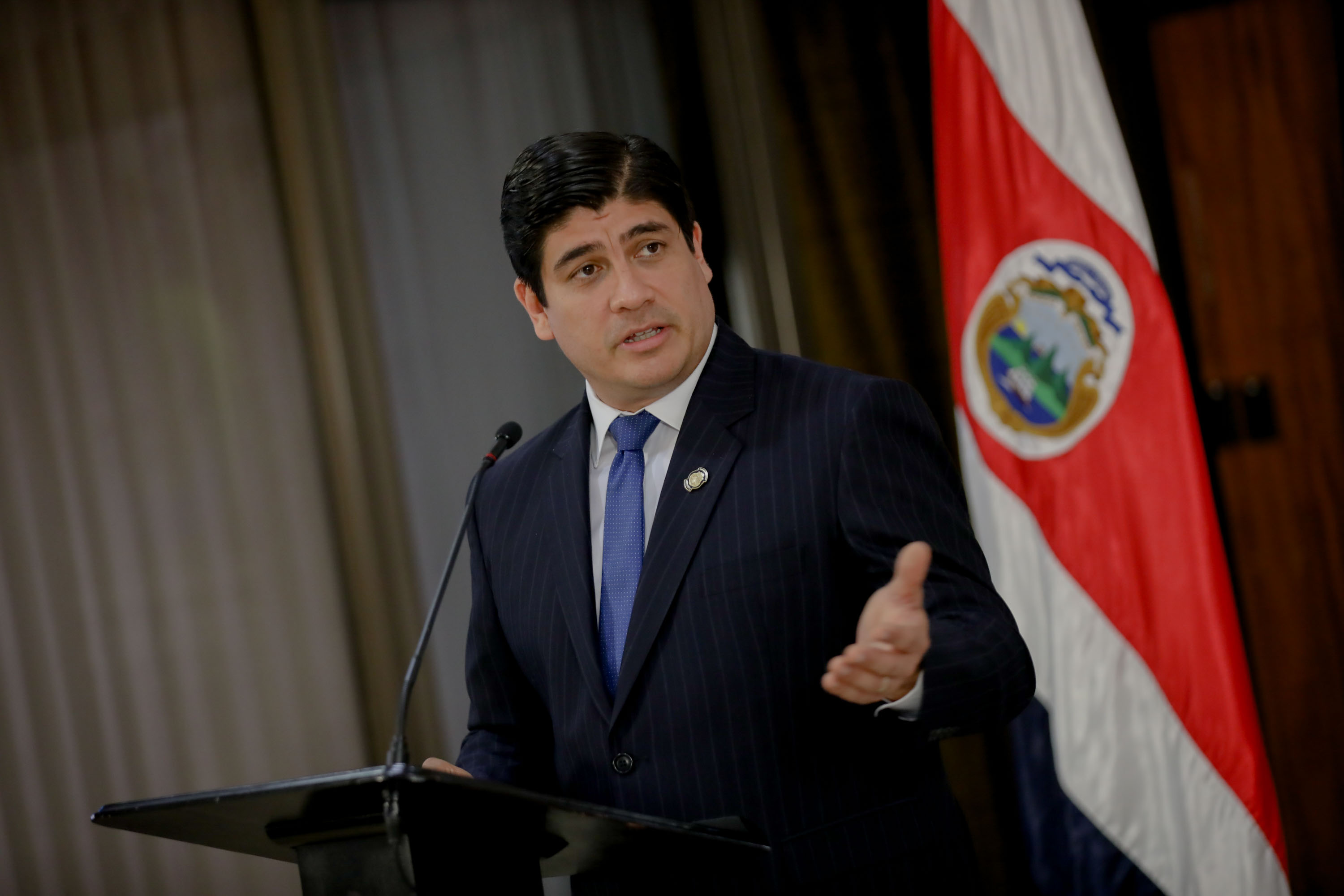 Presidente Carlos Alvarado Quesada, durante conferencia de prensa, Casa Presidencial, Costa Rica, 9 Julio 2019. Foto: Roberto Carlos Sánchez @rosanchezphoto