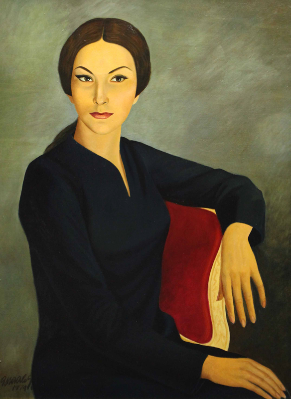 Óleo Yolanda Oreamuno (1974), pintado por Gonzalo Morales Sáurez. Forma parte de la colección de los Museos del Banco Central.