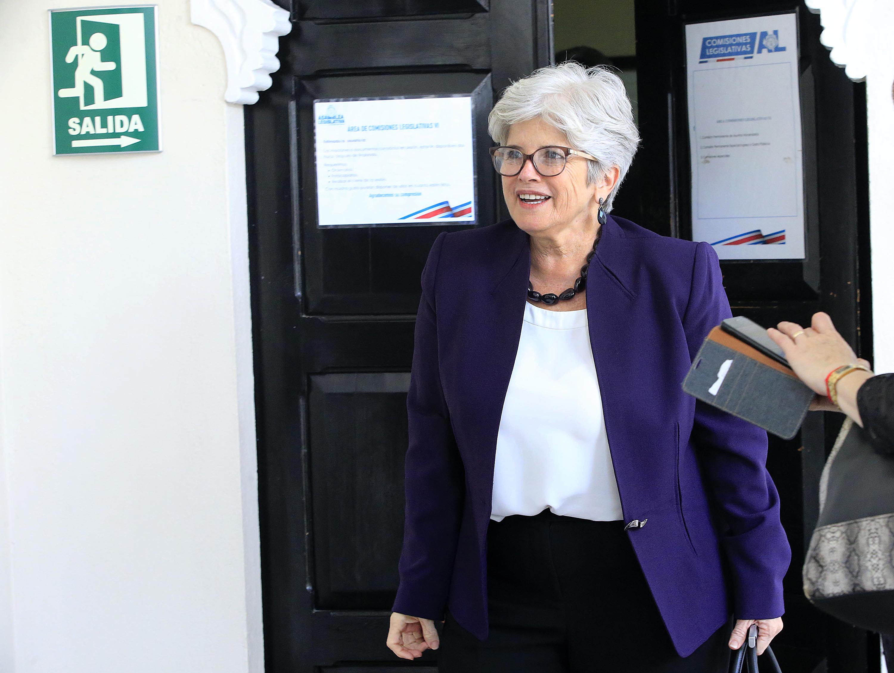 31/07/2019 Asamblea Legislativa. Ministra de Hacienda, Rocío Aguilar, tras comparecer en la Comisión de Hacendarios. Foto: Rafael Pacheco
