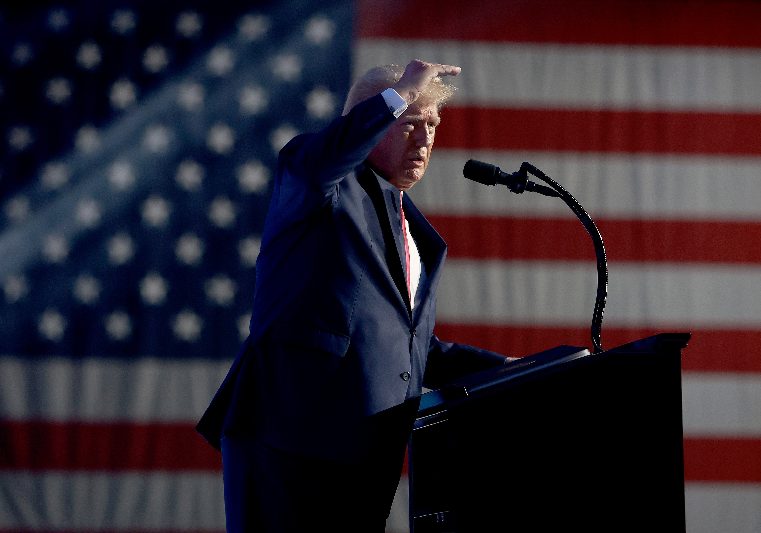 TAMPA, FLORIDA - JULY 23: Former U.S. President Donald Trump speaks during the Turning Point USA Student Action Summit held at the Tampa Convention Center on July 23, 2022 in Tampa, Florida. The event features student activism, leadership training, and a chance to participate in networking events with political leaders. Joe Raedle/Getty Images/AFP
== FOR NEWSPAPERS, INTERNET, TELCOS & TELEVISION USE ONLY ==