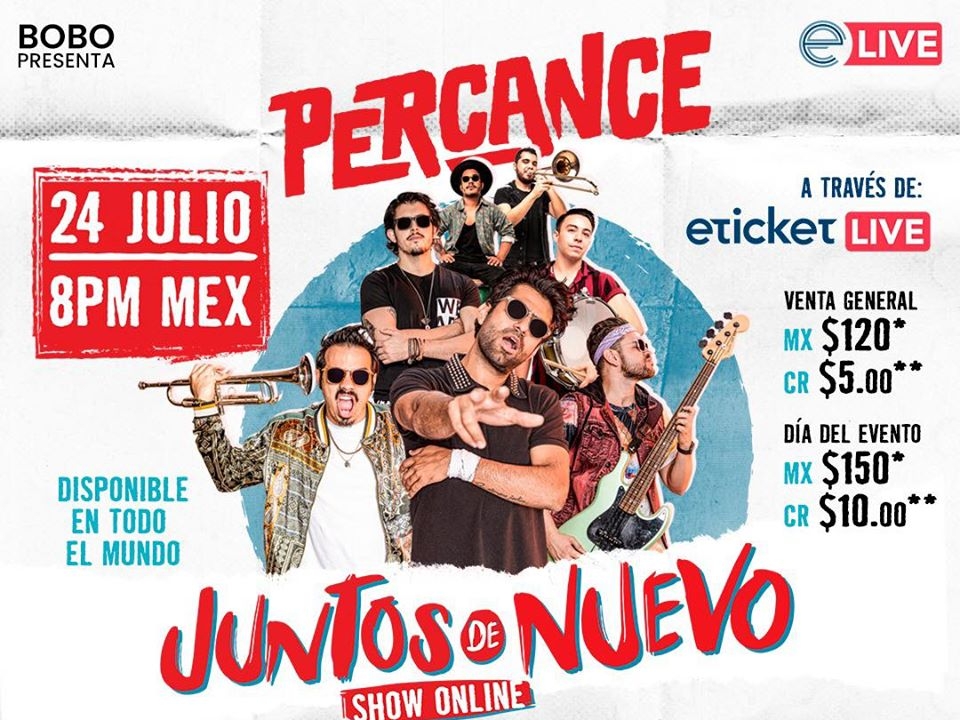 El afiche del concierto internacional de Percance cuenta con toda la información de sus alianzas, patrocinios y los precios de las entradas. Foto: Facebook Percance.