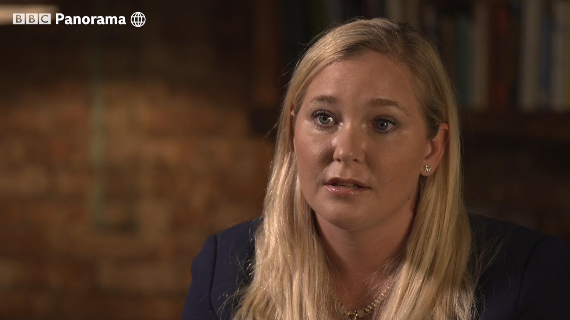 In this handout still image taken from footage released by the British Broadcasting Corporation (BBC) on December 2, 2019, Virginia Giuffre is pictured as she speaks on the BBC's Panorama television programme. - American Virginia Roberts, now Giuffre, has alleged Epstein -- who was found dead in a US prison in August -- trafficked her to Britain then to have sex with Britain's Prince Andrew. Andrew, Queen Elizabeth II's second son, has repeatedly denied the accusation. (Photo by HO / BBC / AFP) / RESTRICTED TO EDITORIAL USE - MANDATORY CREDIT " AFP PHOTO / PANORAMA - BBC " - NO MARKETING NO ADVERTISING CAMPAIGNS - DISTRIBUTED AS A SERVICE TO CLIENTS TO REPORT ON THE BBC PROGRAMME OR EVENT SPECIFIED IN THE CAPTION - NO ARCHIVE - NO USE AFTER **DECEMBER 4, 2019** /