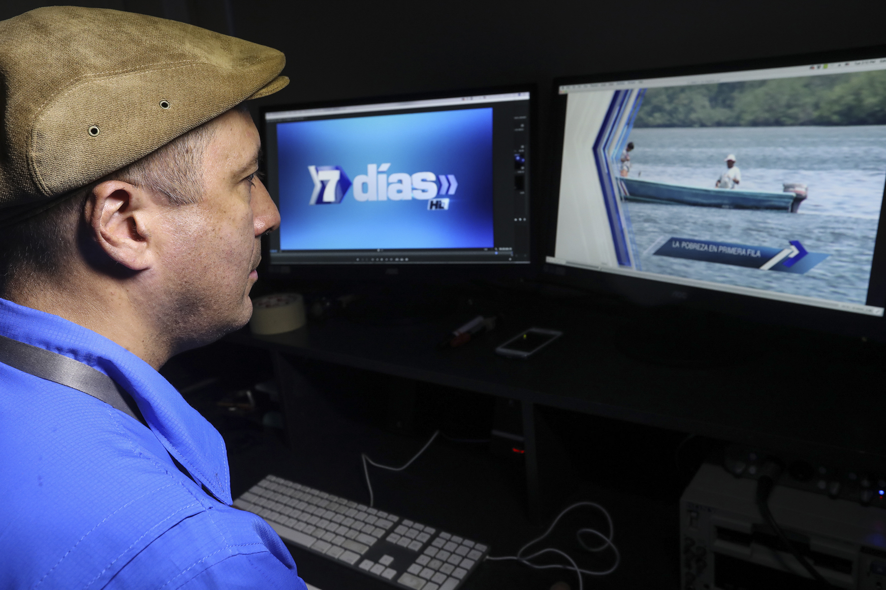 Rigoberto Quirós es uno de los editores de '7 días'. Él procesa el material a partir de los lineamientos de estilo establecidos para la producción de canal 7.