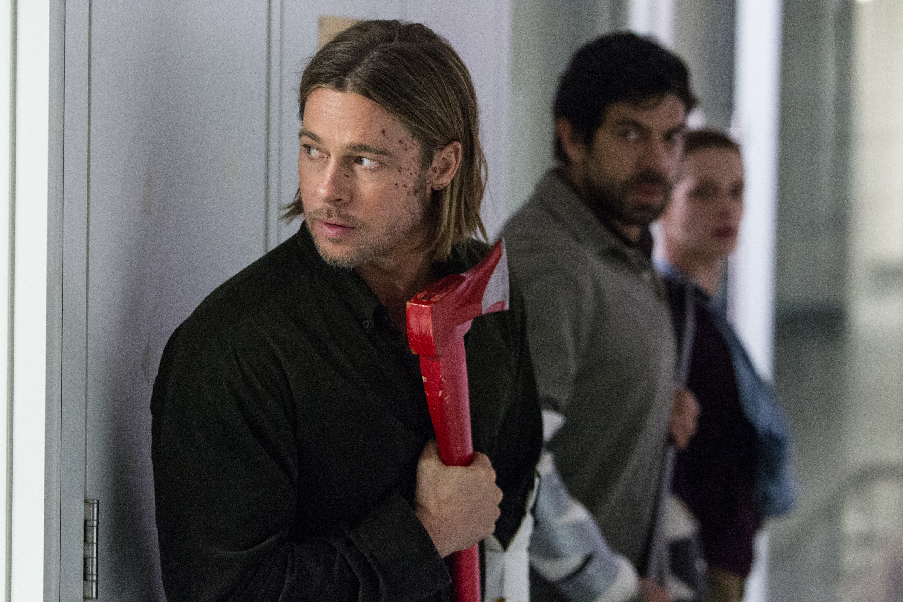 This publicity image released by Paramount Pictures shows Brad Pitt in a scene from "World War Z." (AP Photo/Paramount Pictures, Jaap Buitendijk)