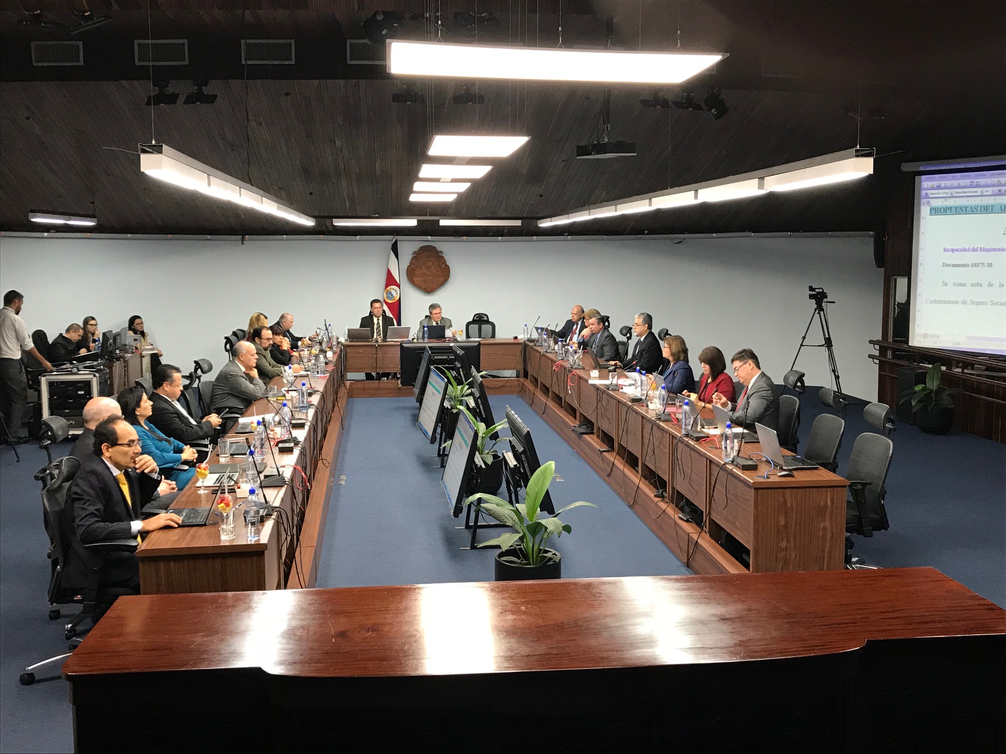 Fotos de la Corte Plena del lunes 10 de setiembre del 2018. Se observa a los magistrados de la Sala Tercera, Roseibel López, Sandra Zúñiga, Jorge Desanti, Jaime Robleto, Rafael Seguro y Jaime Robleto. Carlos Arguedas