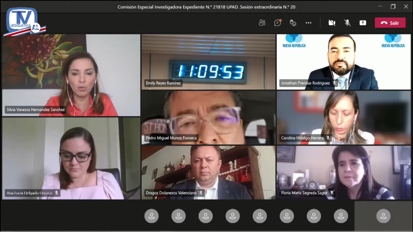 En sesión virtual de la Comisión Investigadora de la UPAD se aprobó el informe que pide abrir nuevas investigaciones. Foto: Captura.