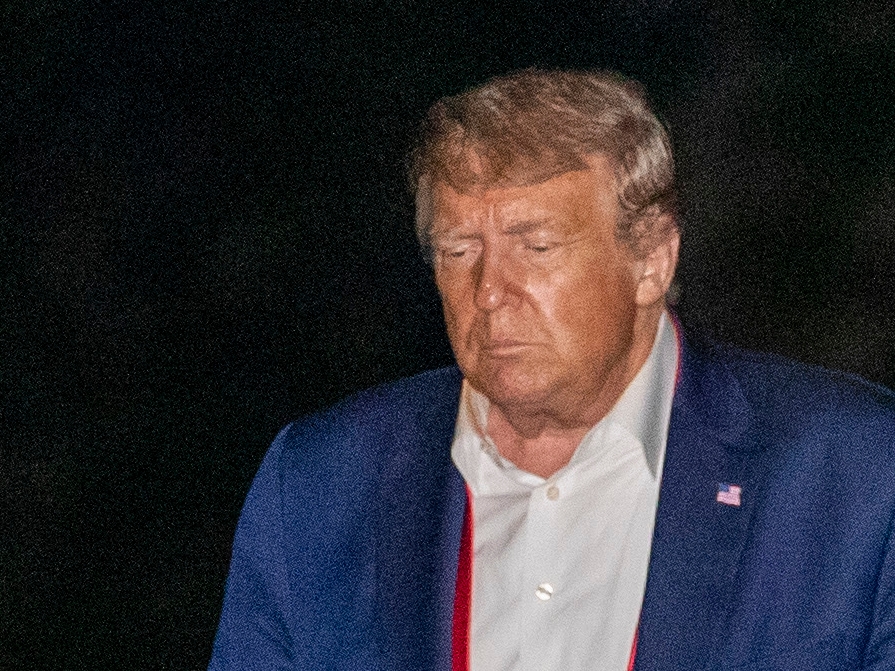 President Donald Trump walks on the South Lawn of the White House in Washington, early Sunday, June 21, 2020, after stepping off Marine One as he returns from a campaign rally in Tulsa, Okla. (AP Photo/Patrick Semansky)