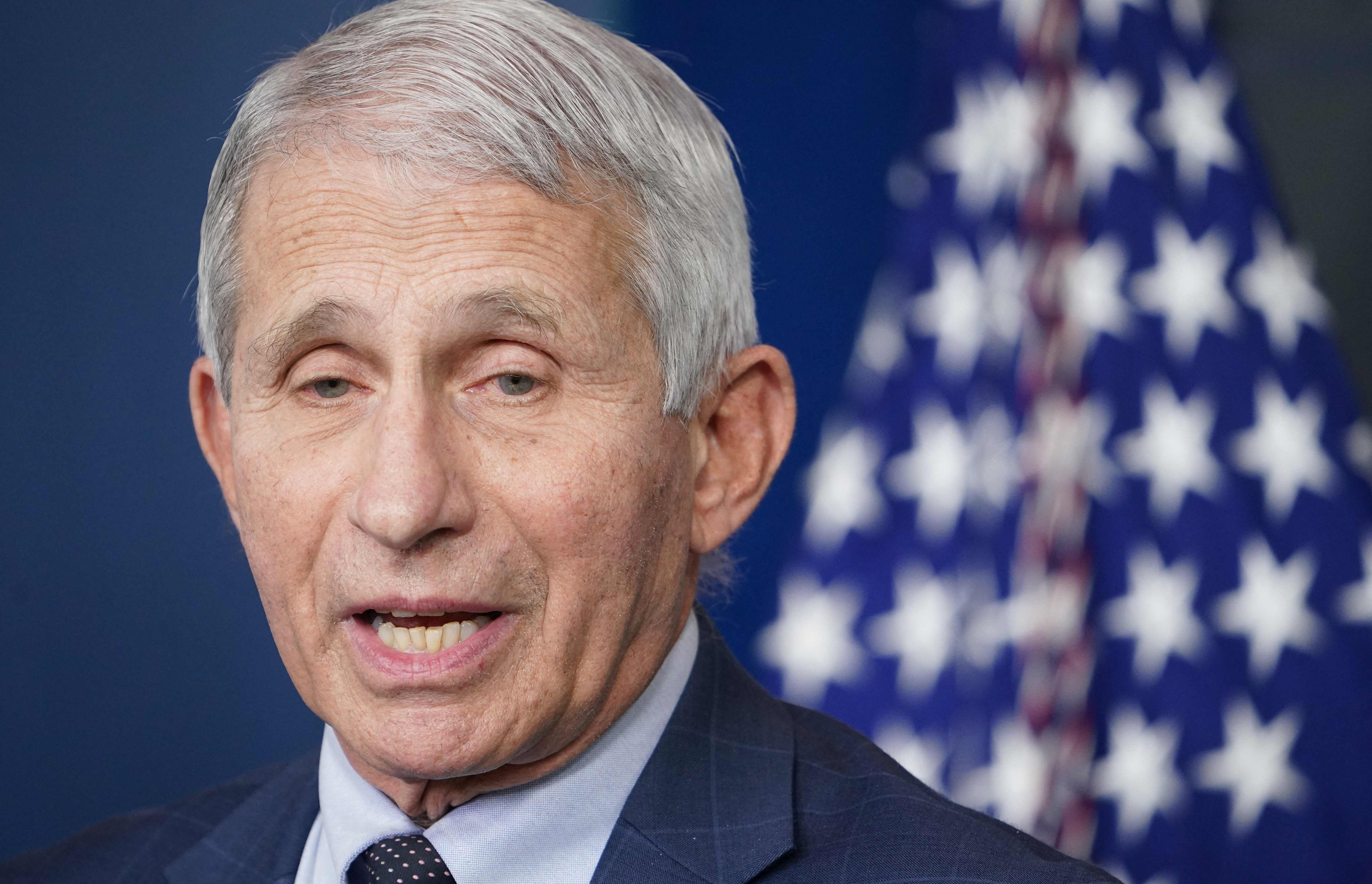 Chief Medical Advisor to the president Dr. Anthony Fauci speaks during the daily briefing in the Brady Briefing Room of the White House in Washington, DC on December 1, 2021. (Photo by MANDEL NGAN / AFP)