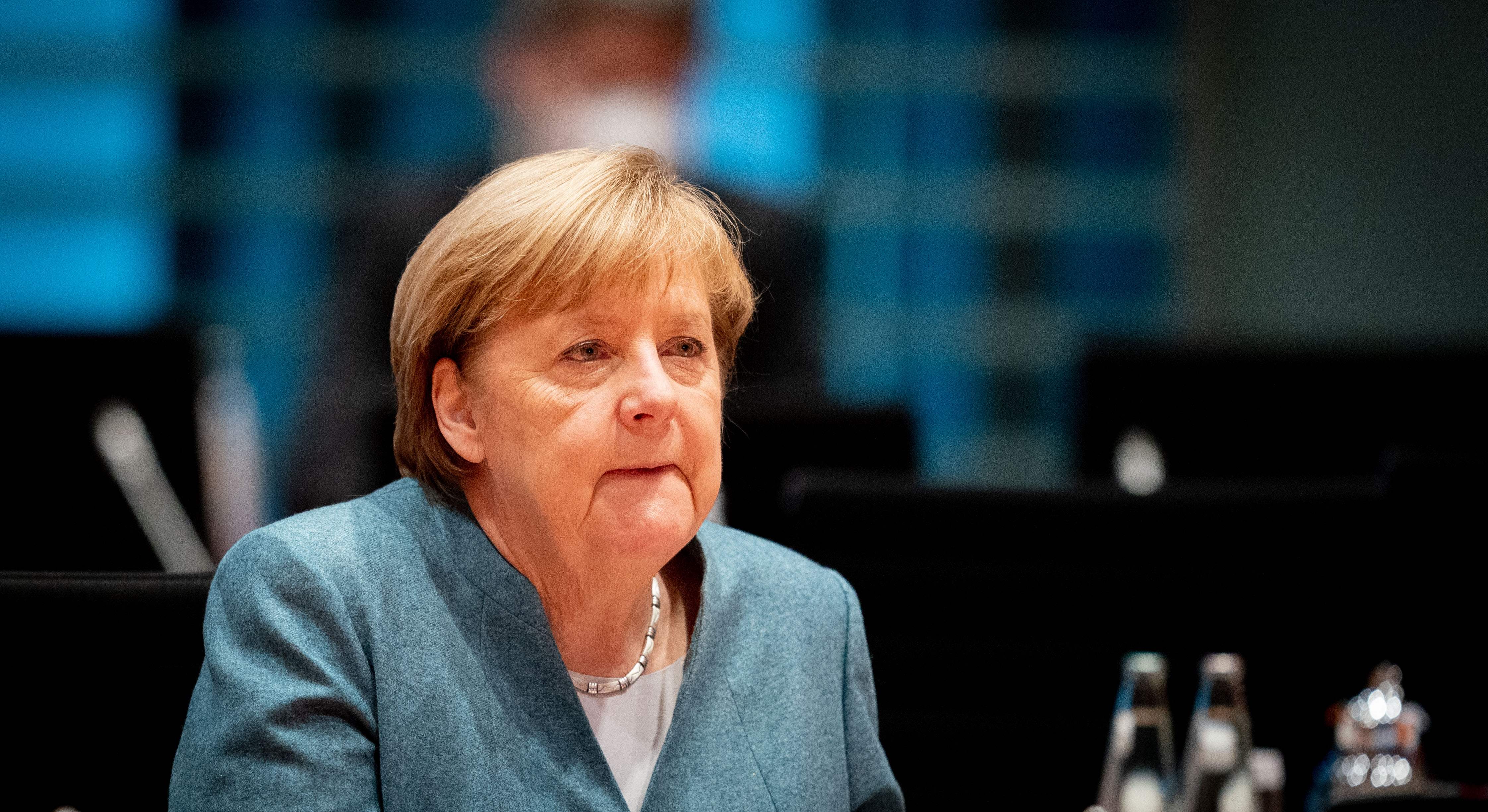 German Chancellor Angela Merkel leads the weekly cabinet meeting on November 4, 2020 at the Chancellery in Berlin. (Photo by Kay Nietfeld / POOL / AFP)