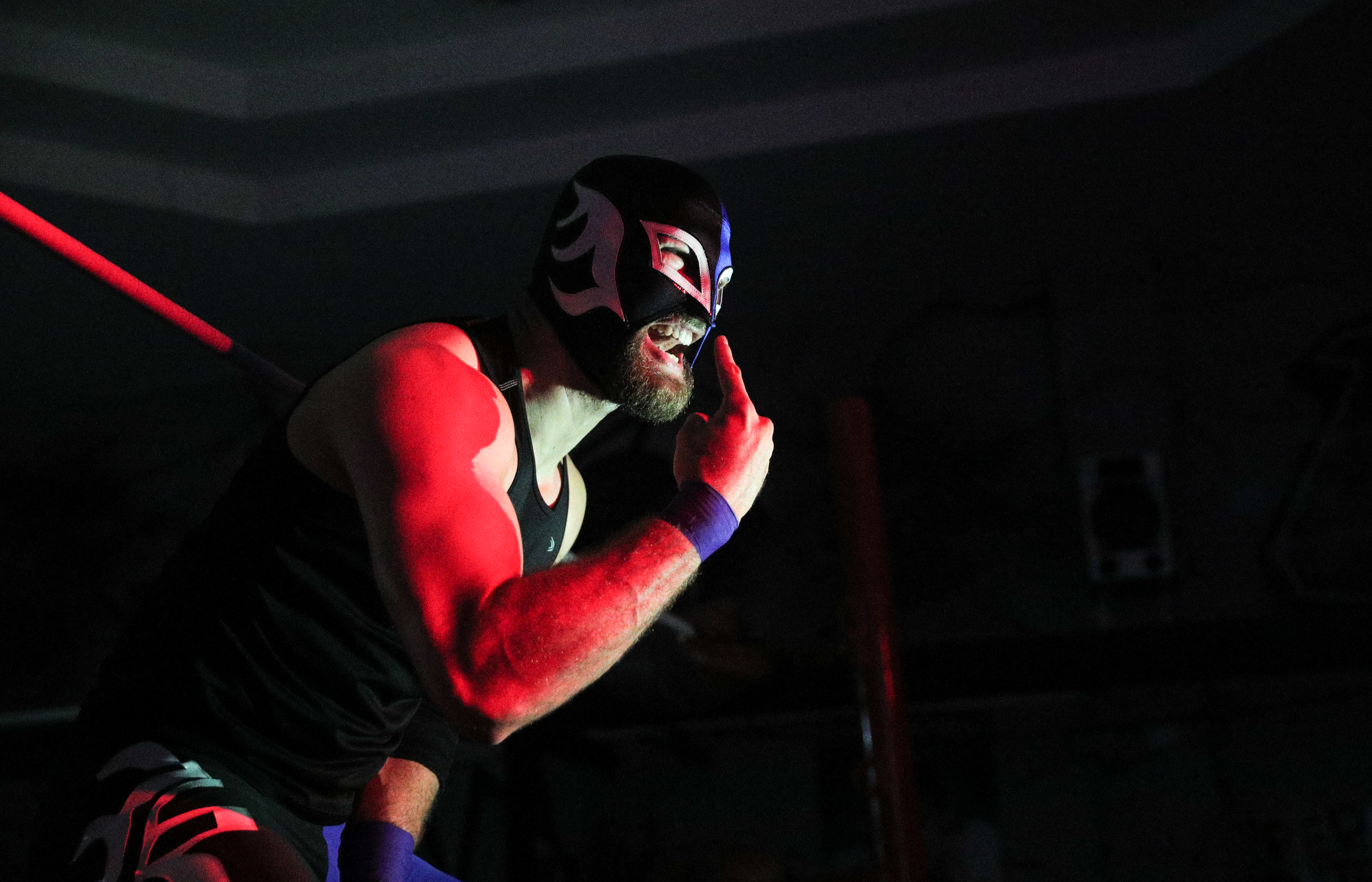 MATERIAL REVISTA DOMINICAL EMBARGADO HASTA EL 15 OCTUBRE. 8/9/2018. Desamparados. Evento de lucha libre organizado por "Costa Rica Wrestling Embassy". En la foto aparece Kaiser. Foto Jeffrey Zamora