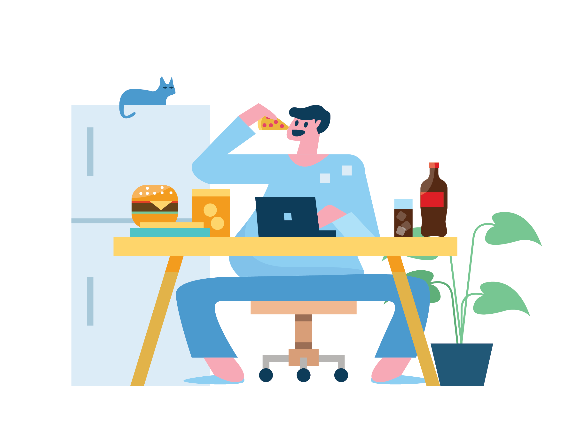 Los hábitos de trabajo y alimentación durante los días de cuarentena pasaron factura al peso de los costarricenses.
Imagen: Shutterstock