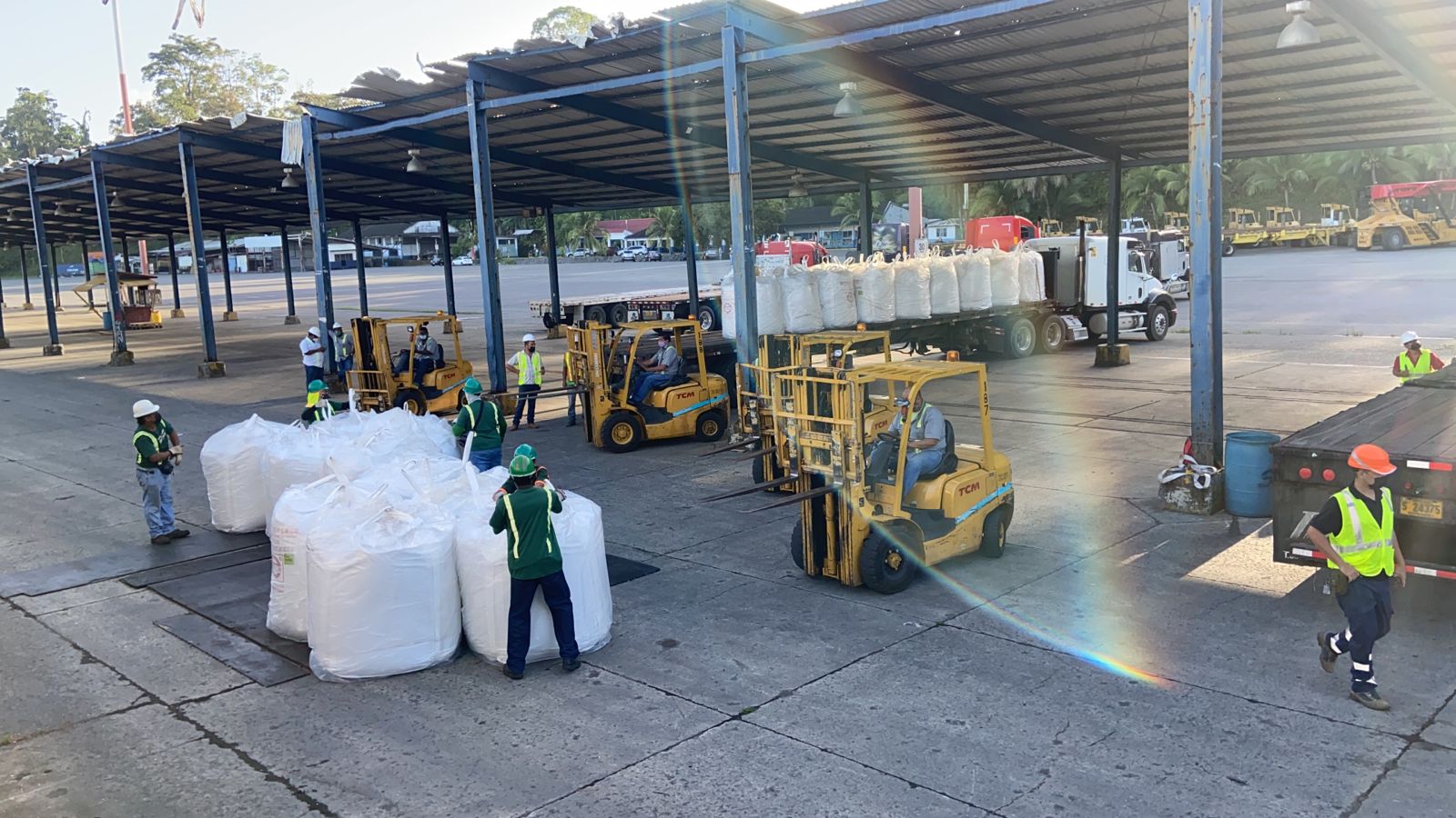 El barco de carga a granel proveniente de China trajo consigo 5.017 toneladas de resina reciclada en sacas para la producción en las plantas costarricenses de la empresa Coca-Cola Femsa.