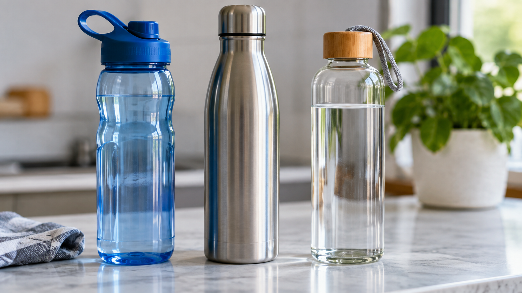 La mejor botella de agua depende del material, el tiempo de reutilización, la forma de limpieza y el criterio ambiental o de salud que se considere.