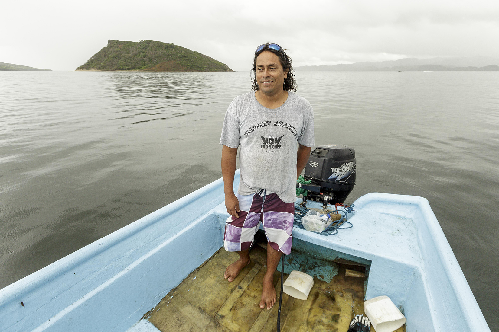 El pescador Roberth Canales relató que estaba a esa distancia de isla Bolaños (al fondo) cuando ocurrió la detención.