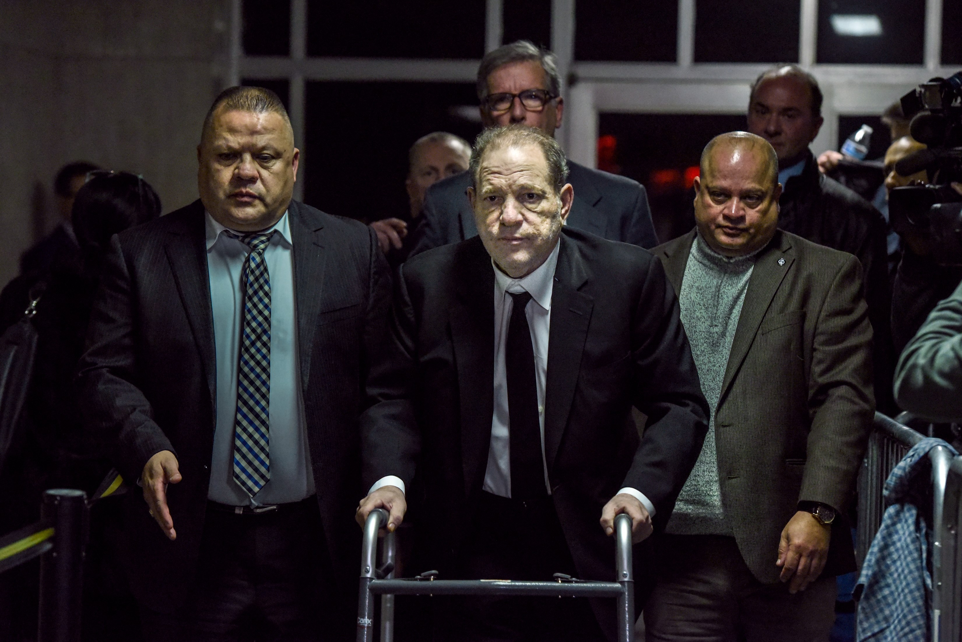 NEW YORK, NY - JANUARY 06: Harvey Weinstein leaves the courtroom in New York City criminal court on January 6, 2020 in New York City. Weinstein, a movie producer whose alleged sexual misconduct helped spark the #MeToo movement, pleaded not-guilty on five counts of rape and sexual assault against two unnamed women and faces a possible life sentence in prison. Stephanie Keith/Getty Images/AFP
== FOR NEWSPAPERS, INTERNET, TELCOS & TELEVISION USE ONLY ==