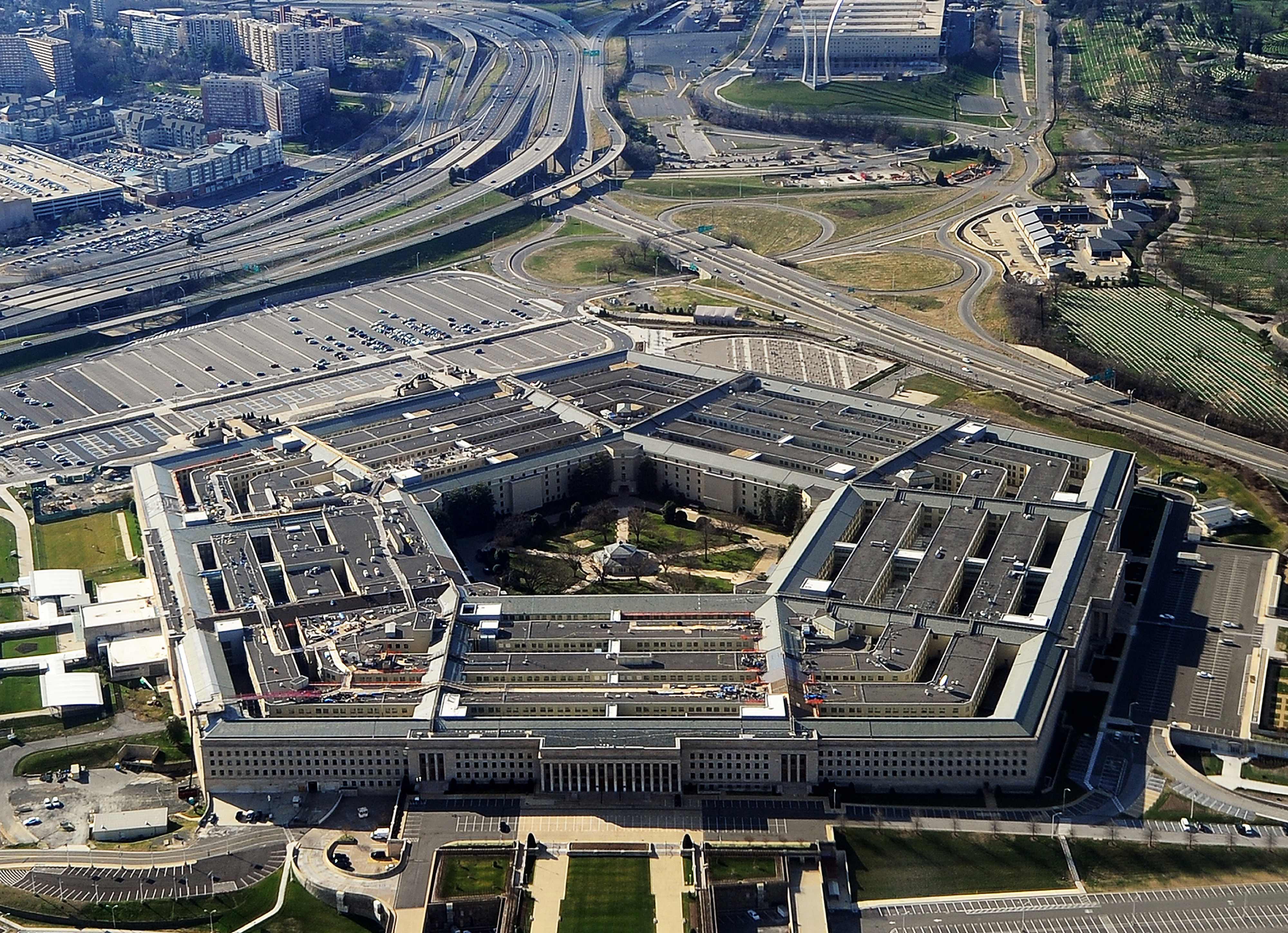 (FILES) In this file photo taken on December 26, 2011, the Pentagon building in Washington, DC. - Newly obtained Pentagon documents show that the US air wars in the Middle East have been marked by "deeply flawed intelligence" and resulted in thousands of civilian deaths, including many children, the New York Times reported on Cecember 18, 2021. It said a newly obtained trove of confidential documents covering more than 1,300 reports of civilian casualties undercuts the government's portrayal of a war fought with precision bombs. (Photo by STAFF / AFP)