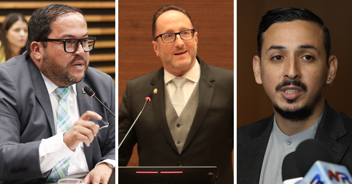 Los diputados Danny Vargas, Eliécer Feinzaig y Ariel Robles, cuestionaron la transparencia del BCIE, debido a las políticas internas de confidencialidad que aplica sobre la información y los procesos internos. Foto: Archivo