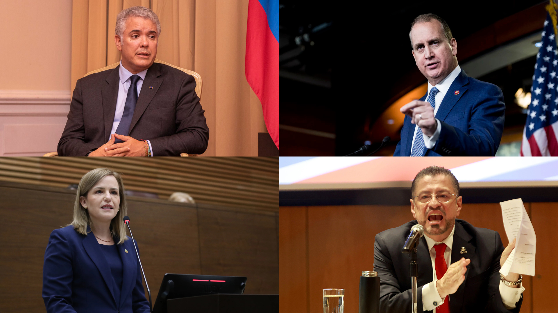 Iván Duque, Mario Díaz-Balart, Catalina Crespo y Rodrigo Chaves