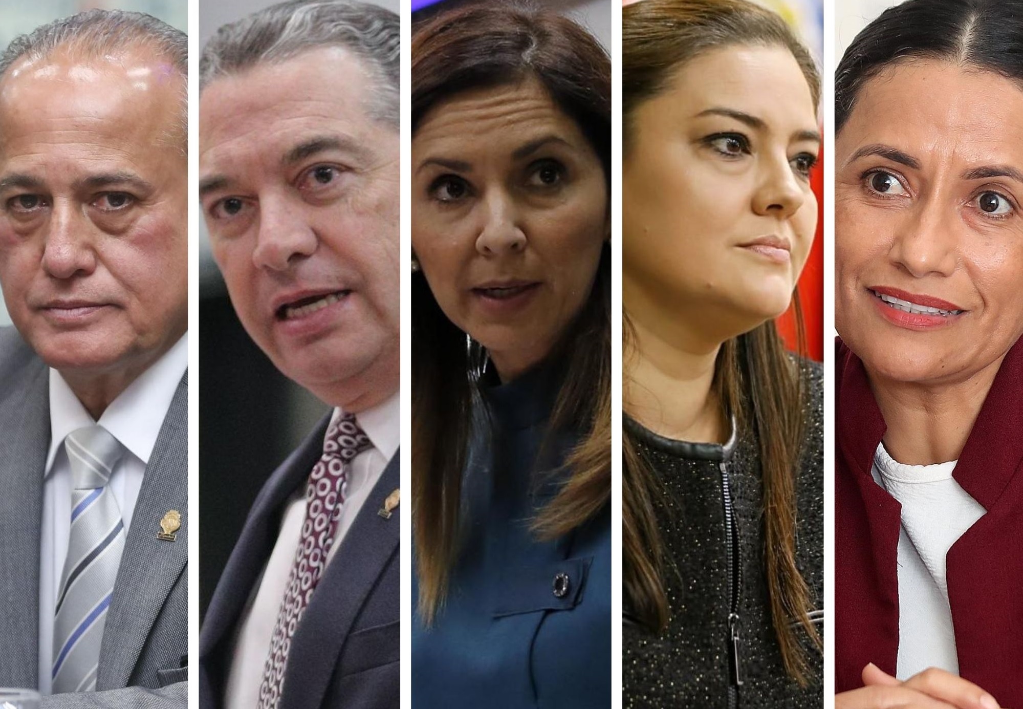 20/08/2020. Los diputados del PLN Luis Fernando Chacón, Roberto Thompson, Silvia Hernández, Ana Lucía Delgado y Yorleny León.