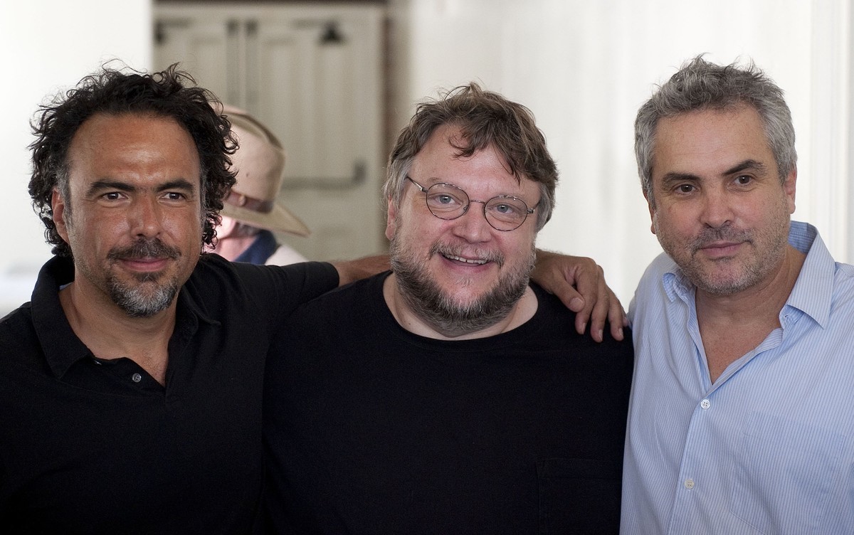 De gauche à droite: Alejandro Gonzalez Iñárritu, Guillermo del Toro, et Alfonso Cuarón, trois cinéastes mexicains qui connaissent le succès à Hollywood. - Grant Hindsley/AP/Sipa