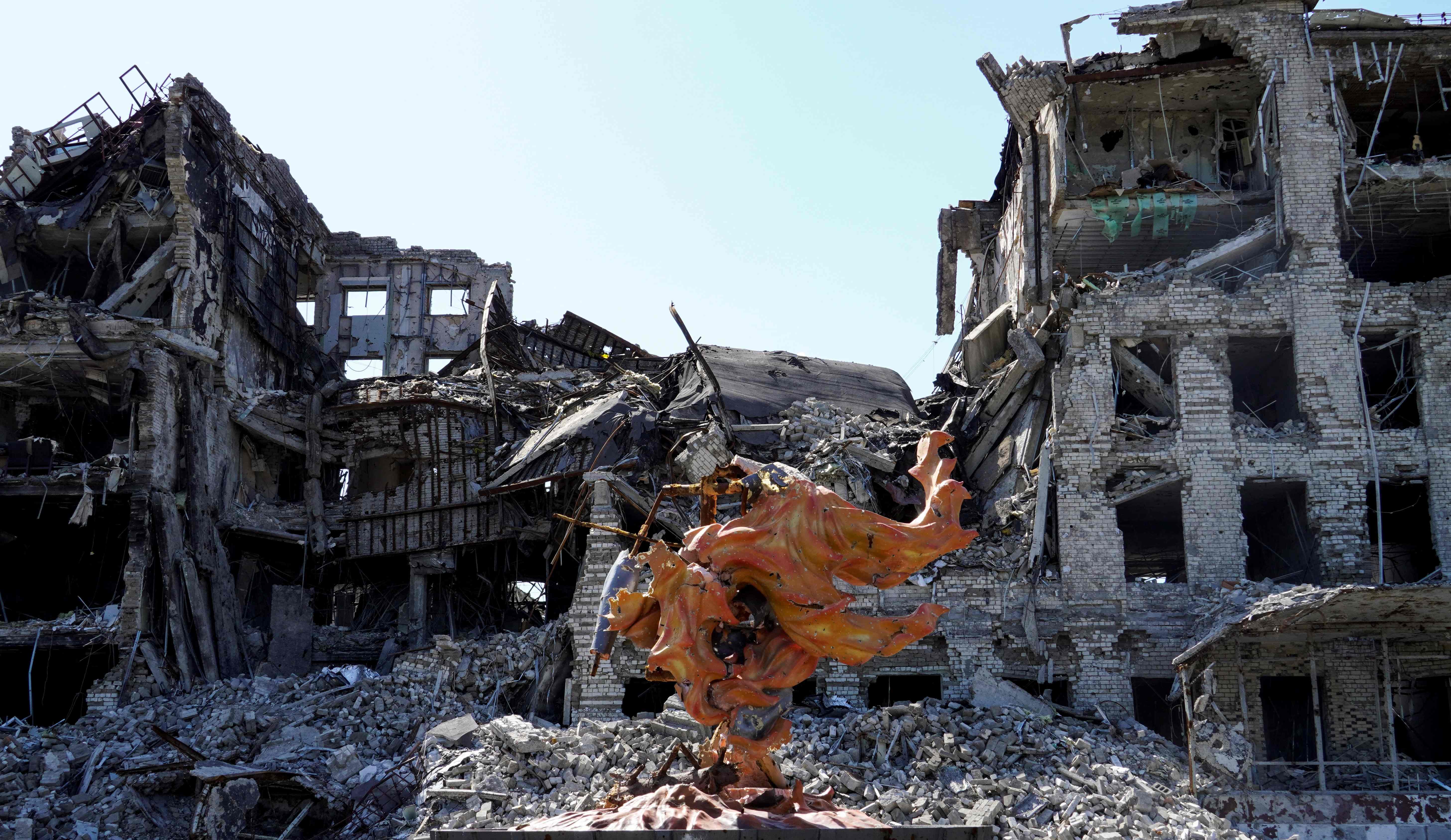 A view of the city of Mariupol on June 2, 2022, amid the ongoing Russian military action in Ukraine. (Photo by STRINGER / AFP)