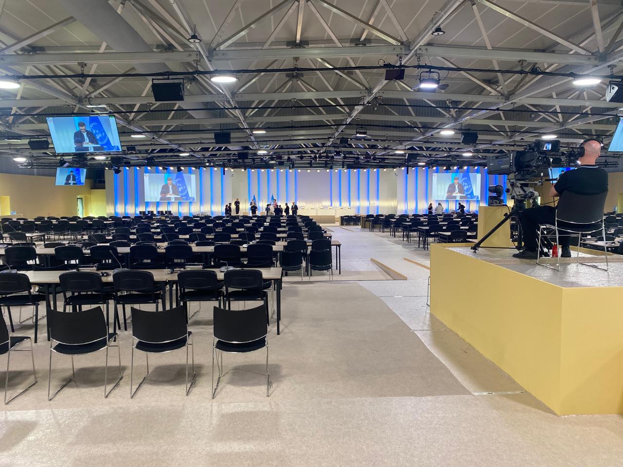Este es el recinto donde se reailzará la inauguración de la Cumbre de Naciones Unidas sobre los Océanos (UNOC 2025) en Port Lympia, en Niza, Francia.