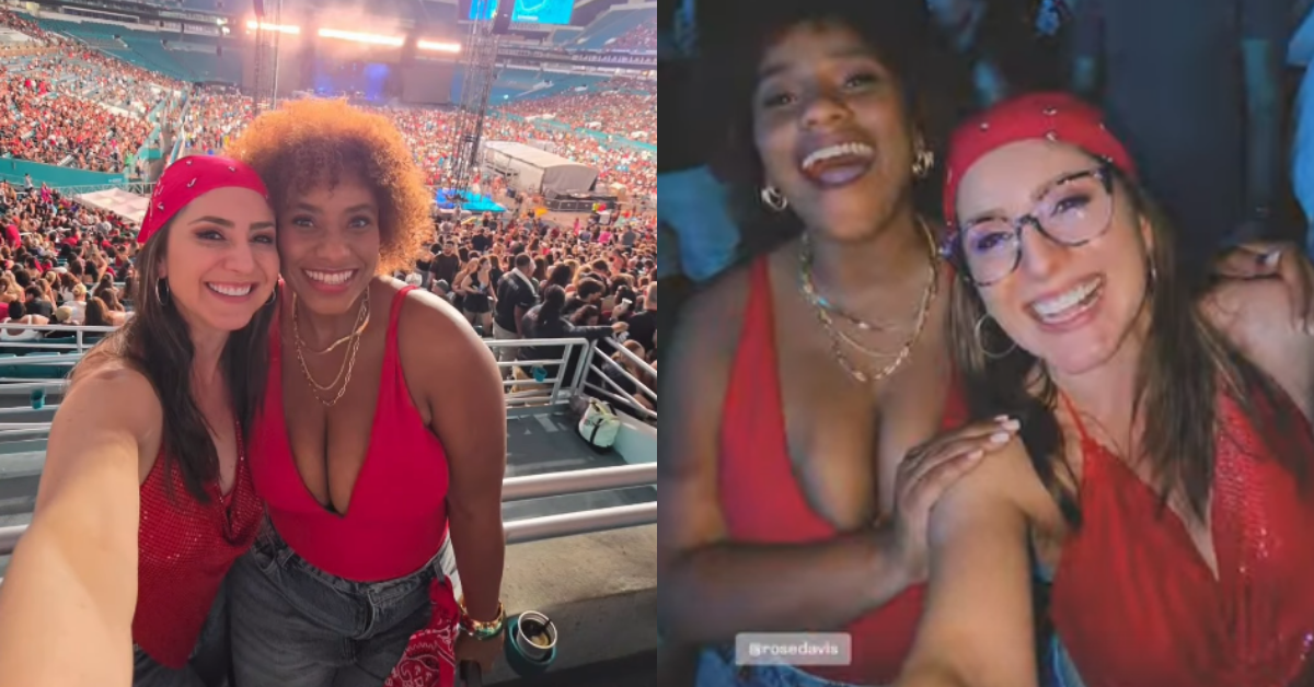 Natalia Monge y Rose Davis estuvieron presentes en el concierto de Bruno Mars en Miami.