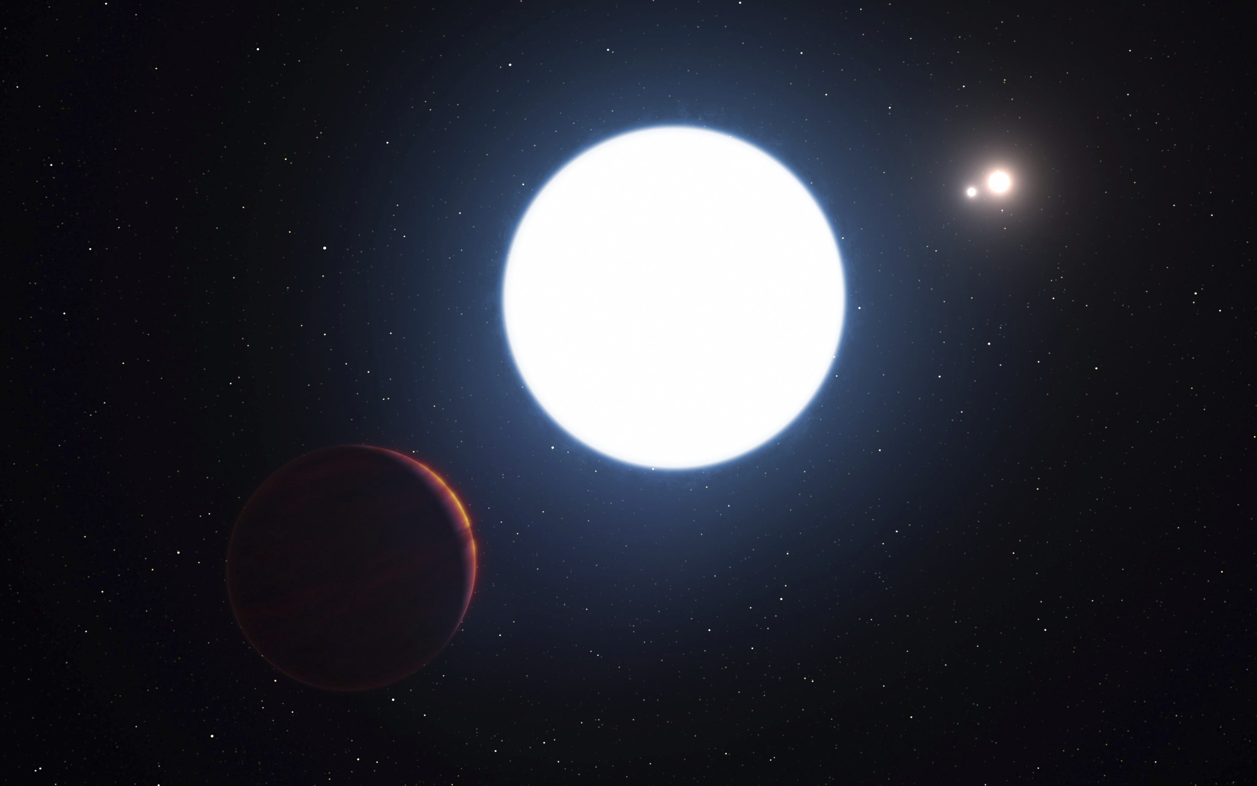 El planeta tiene tres soles y por lo tanto, también tres amaneceres.