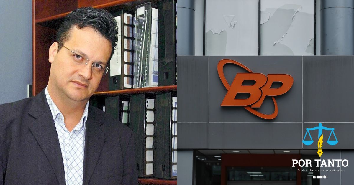 En la imagen, el exgerente del Banco Popular, Geovanny Garro, y la fachada del Banco Popular