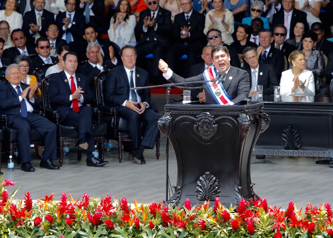 Carlos Alvarado dio su primer discurso como presidente de la República. Foto: Mayela López